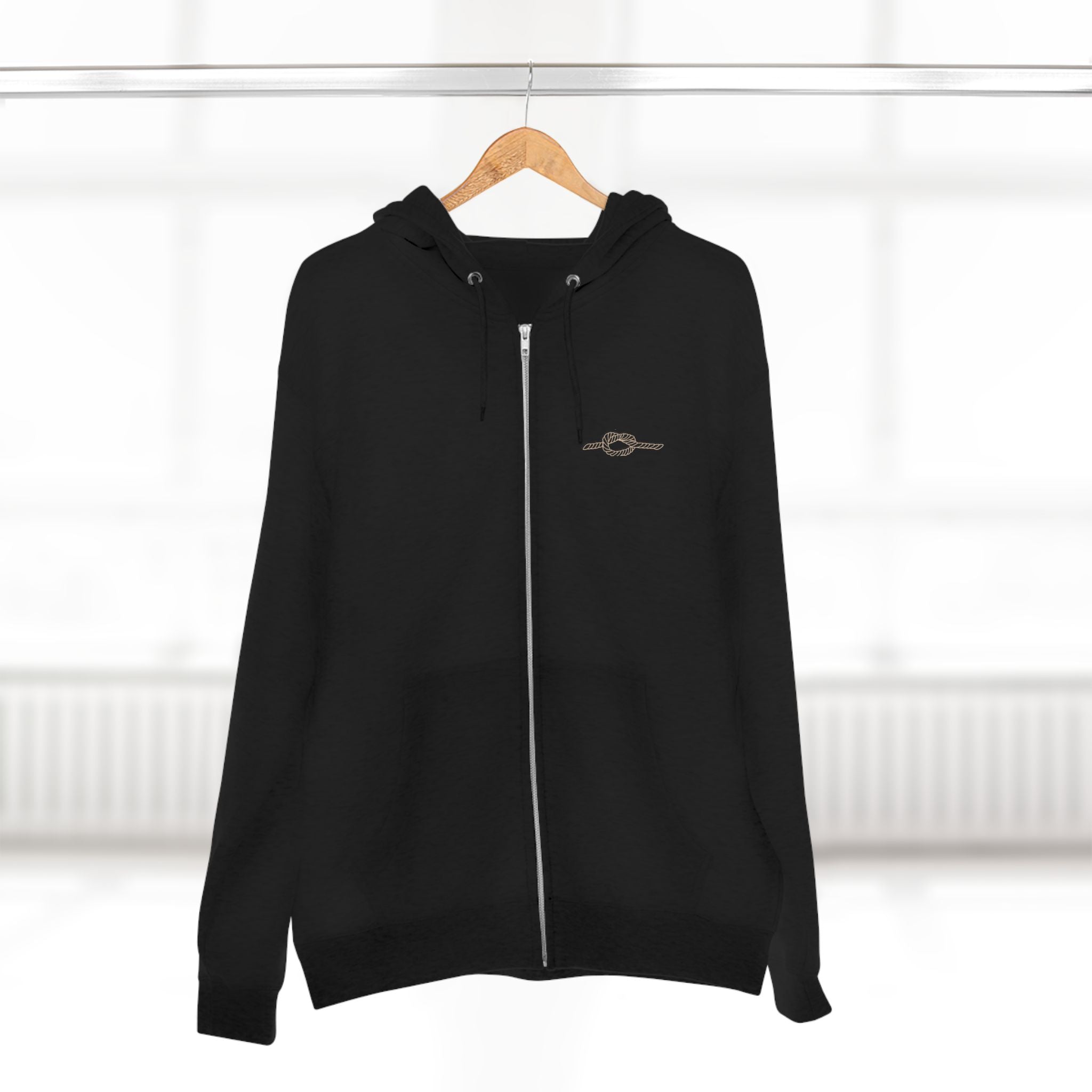 Y KNOT U Rope Knot Anchor Zip Hoodie — Nautical Graphic Unisex Zip-Up - Creations by Chris and Carlos