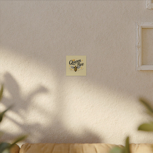 Queen Bee Canvas Wall Art — Yellow Bee Crown Typography Print - Creations by Chris and Carlos