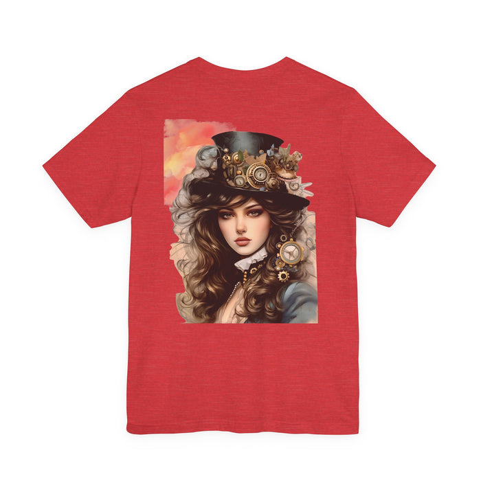 Steampunk Lady Portrait Tee — Victorian Steamgirl Graphic T-Shirt