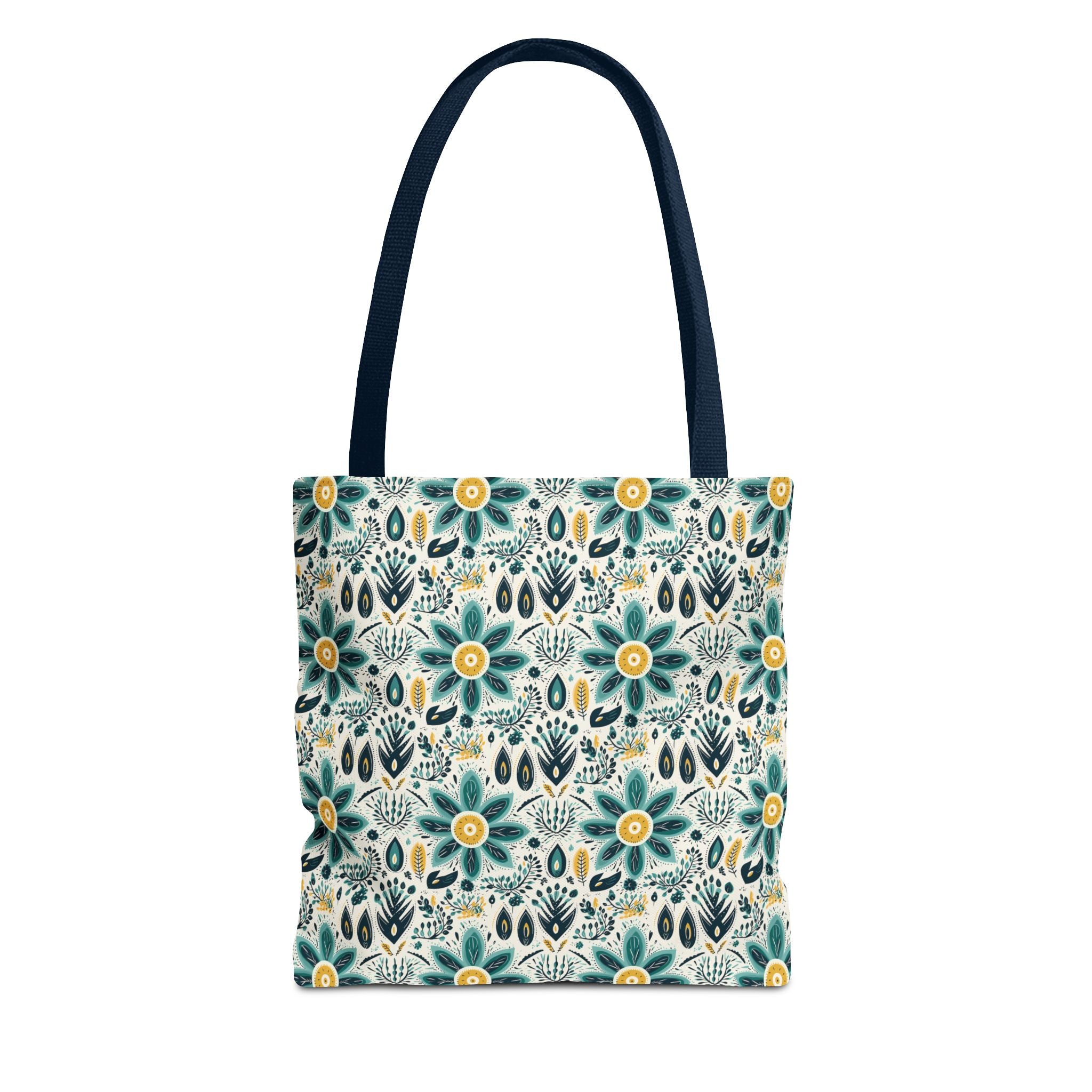 Sol y Alegría (Sun and Joy) Collection- Cactus Succulent Pattern Microfiber Blanket Soft Velveteen Throw for Home & Garden Lovers Floral Folk Art Tote Bag — Teal & Mustard All-Over Print - Creations by Chris and Carlos