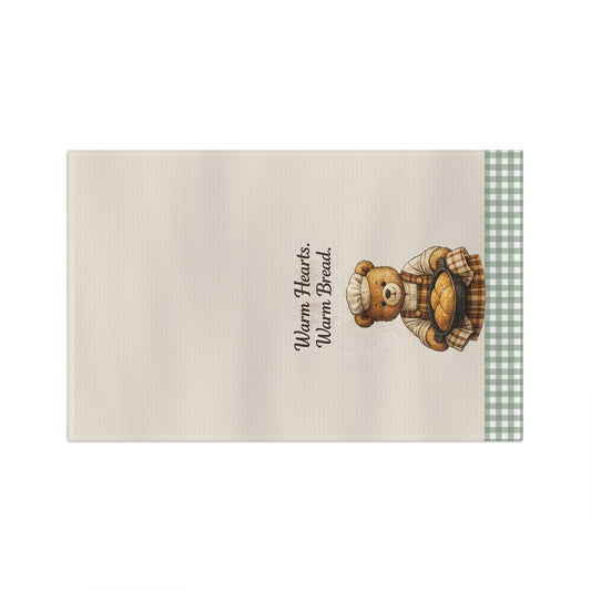 Old Soul Harvest™ Warm Hearts Warm Bread Bear Baker Tea Towel - Tea Towel from Old Soul Harvest Cozy Kitchen