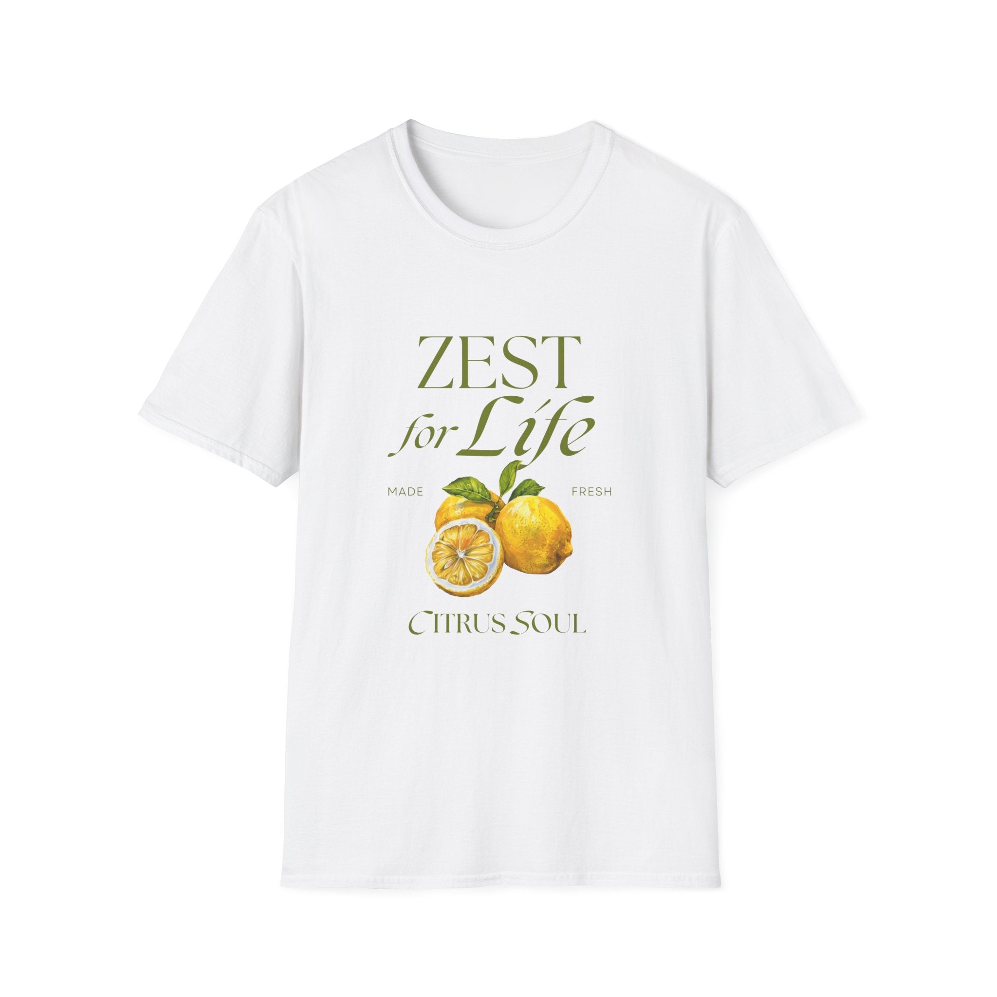 Zest for Life Lemon T-Shirt — Citrus Soul Graphic Tee - Creations by Chris and Carlos