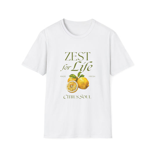 Zest for Life Lemon T-Shirt — Citrus Soul Graphic Tee - Creations by Chris and Carlos