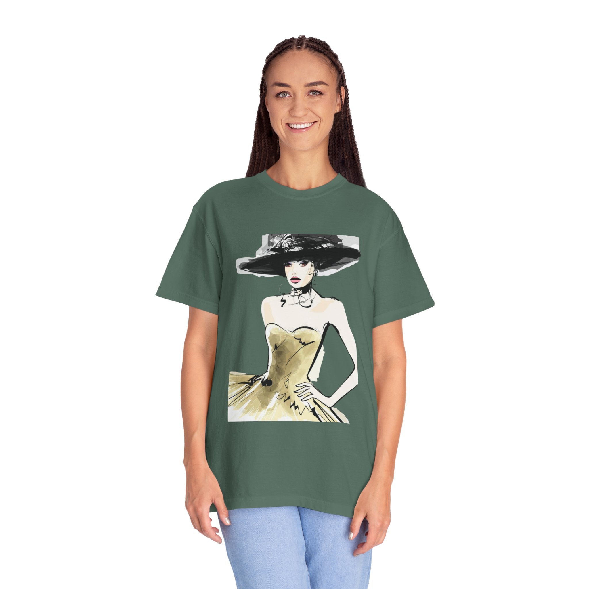 Fashion Illustration Tee — Vintage Chic Lady Graphic T-Shirt - Creations by Chris and Carlos