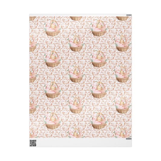 Easter Floral Bunny Wrapping Paper Roll — Cute Pastel Easter Gift Wrap - Creations by Chris and Carlos