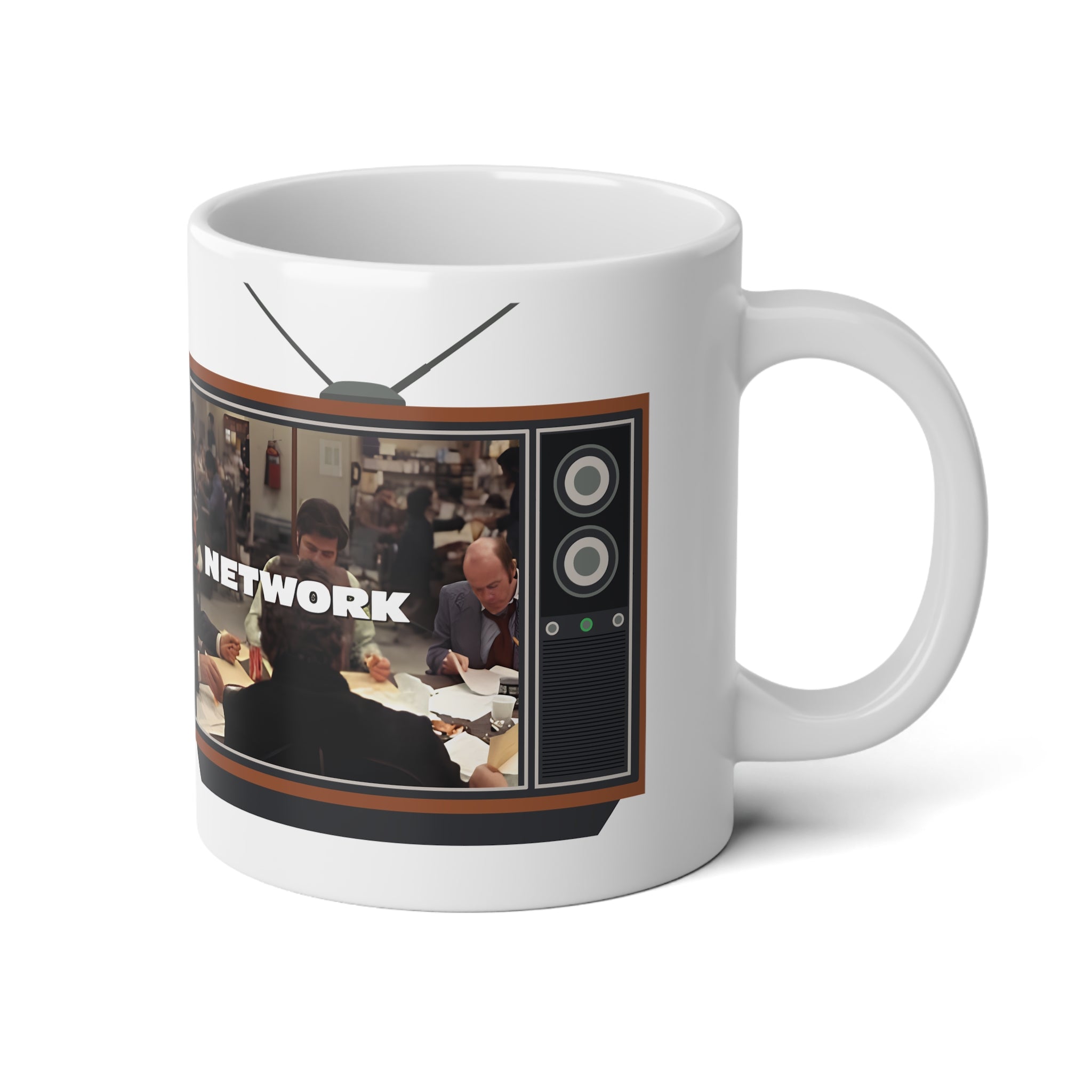 20oz Jumbo Mug — Vintage TV Network Collage Coffee Cup - Creations by Chris and Carlos