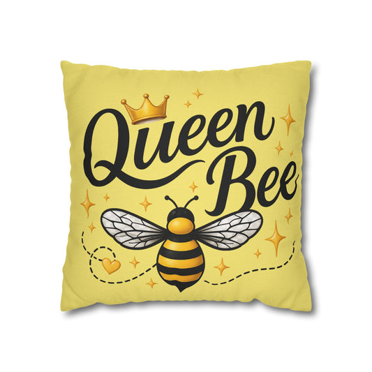 Honey Bee Decorative Pillowcase – Yellow Floral Bee Accent Cushion Cover - Creations by Chris and Carlos