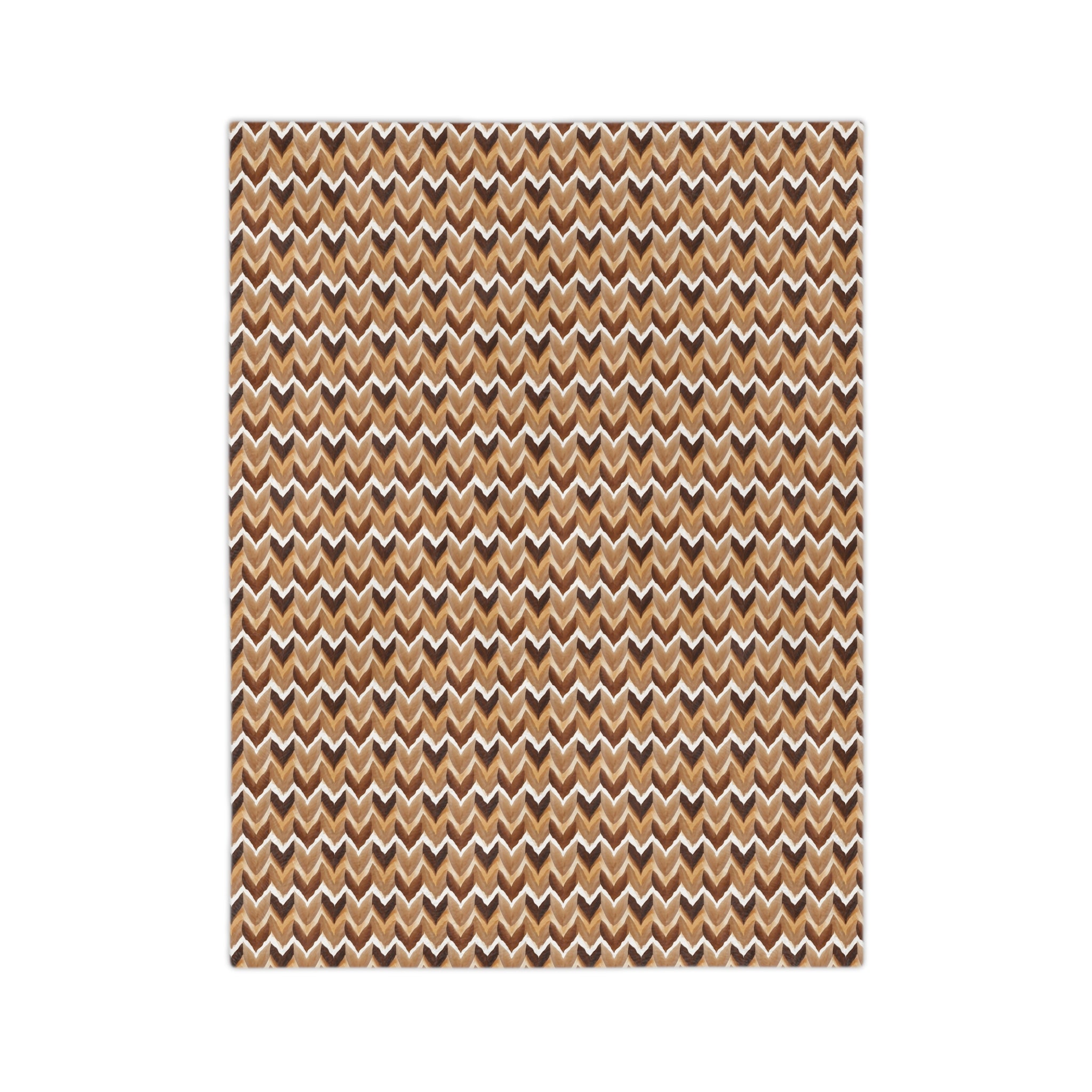 Chevron Knit Velvet Throw Blanket — Cozy Brown Microfiber Blanket - Creations by Chris and Carlos