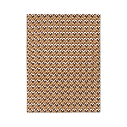 Chevron Knit Velvet Throw Blanket — Cozy Brown Microfiber Blanket - Creations by Chris and Carlos