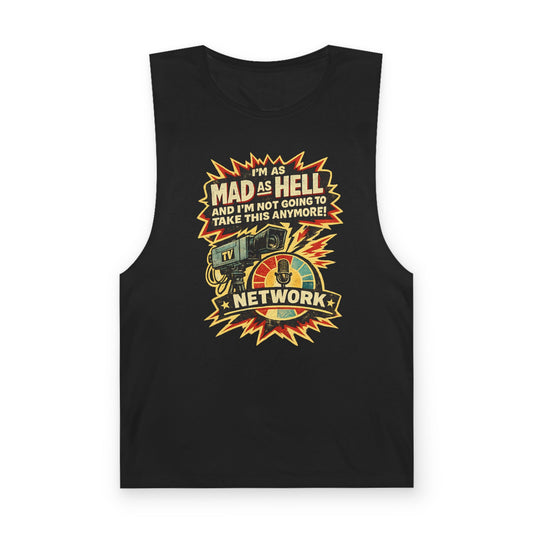 Mad As Hell Network Graphic Tank Top — Retro Protest Tee - Creations by Chris and Carlos