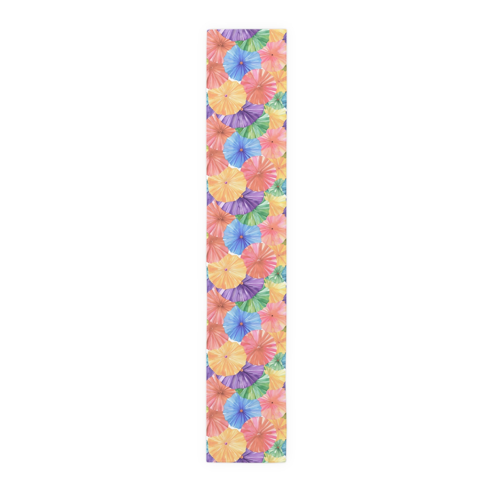 Floral Parasol Pattern Table Runner — Colorful Summer Umbrella Design - Creations by Chris and Carlos