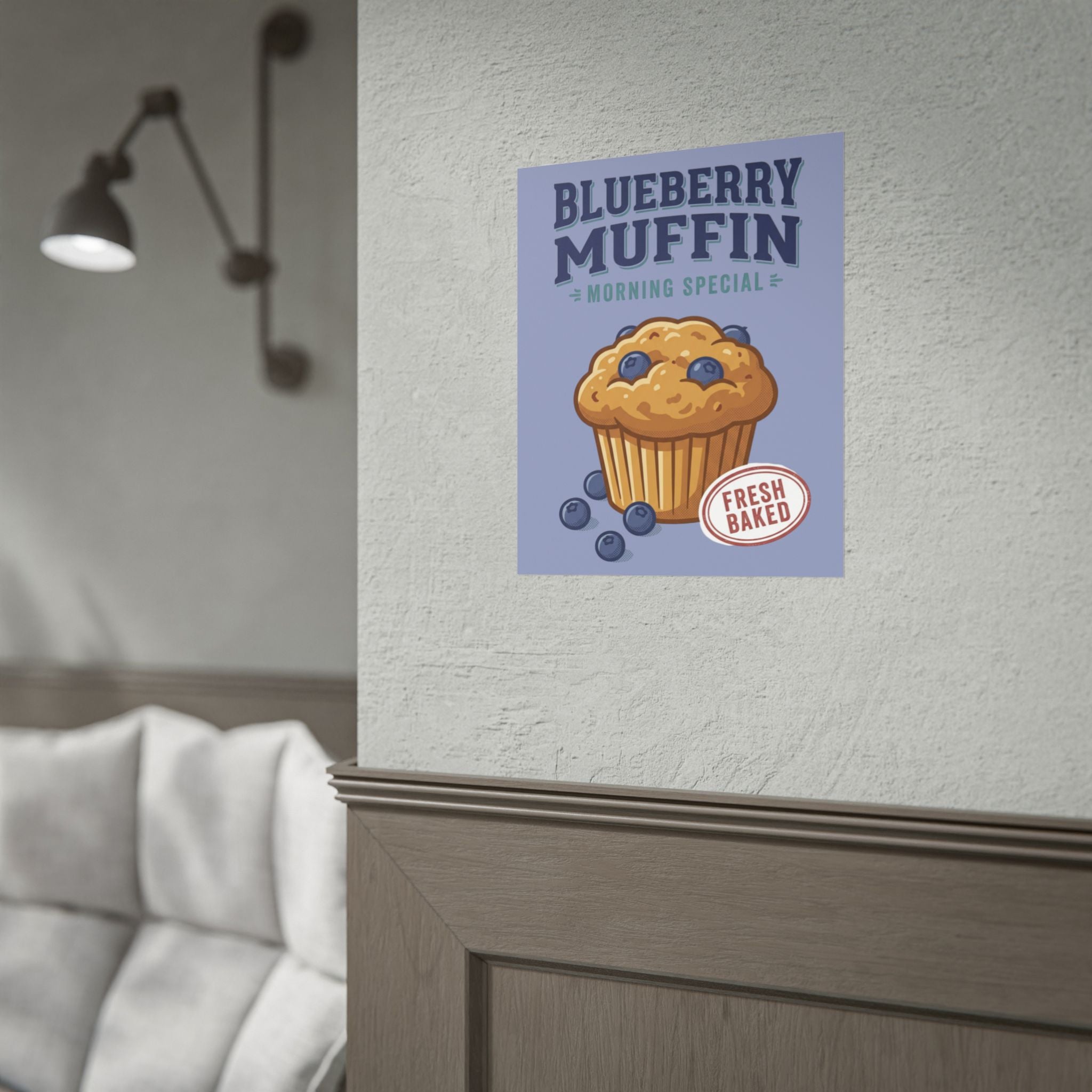 Blueberry Muffin Poster - 'Morning Special' Fresh Baked Kitchen Wall Art - Creations by Chris and Carlos
