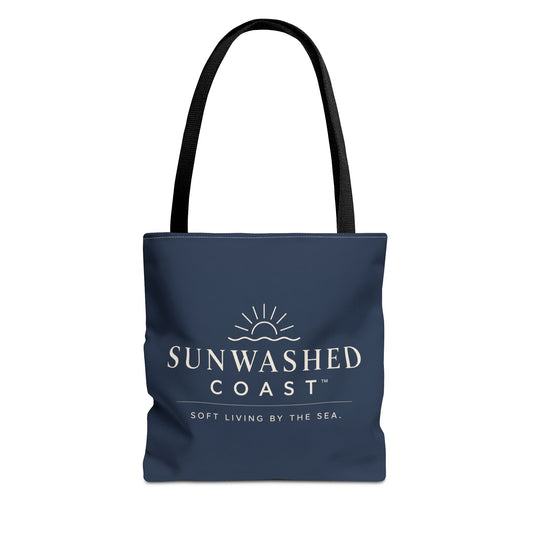 Sunwashed Coast Tote Bag — 'Soft Living by the Sea' Coastal Canvas Shopper - Creations by Chris and Carlos