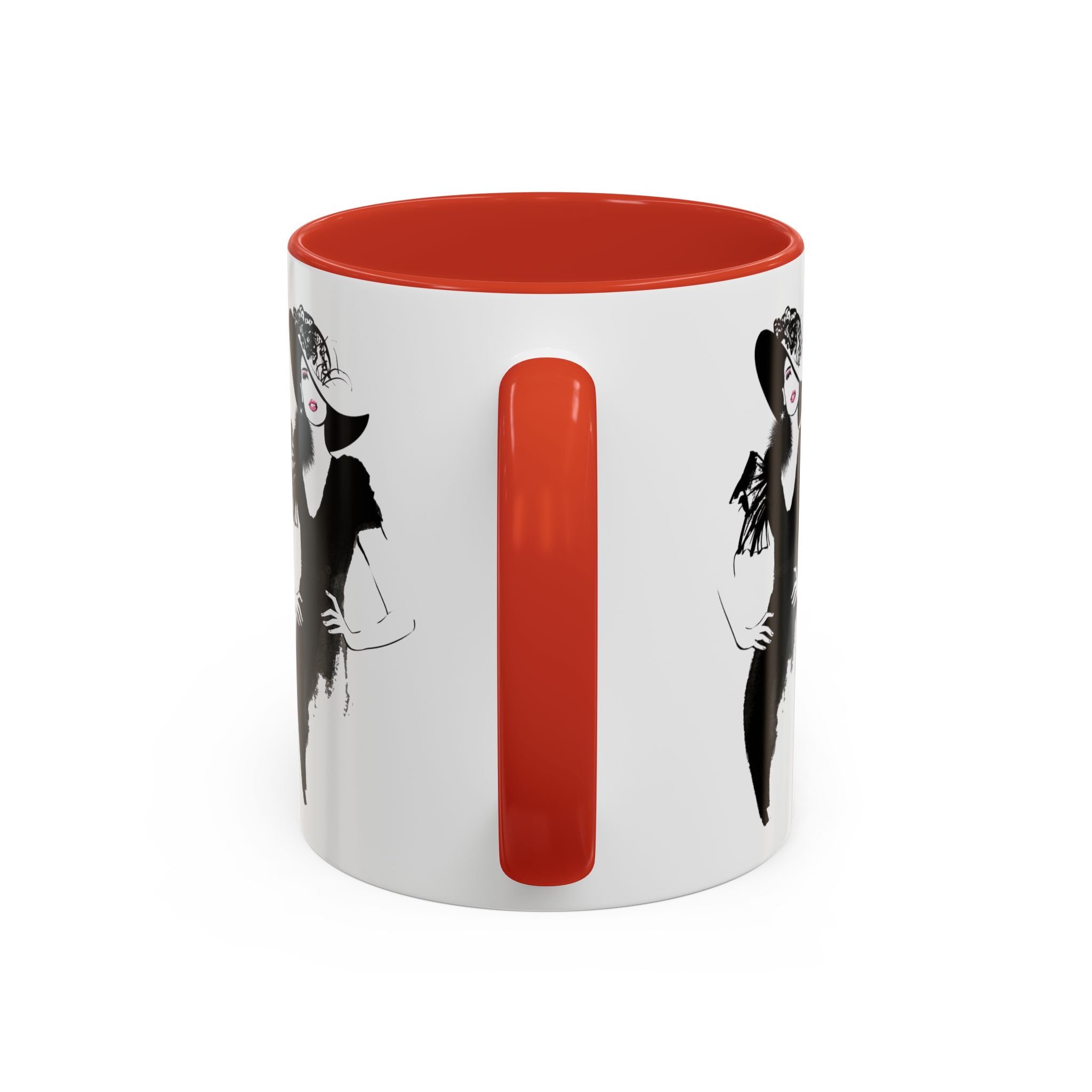 Elegant Lady Fashion Coffee Mug – Vintage Chic Black & White Accent - Creations by Chris and Carlos