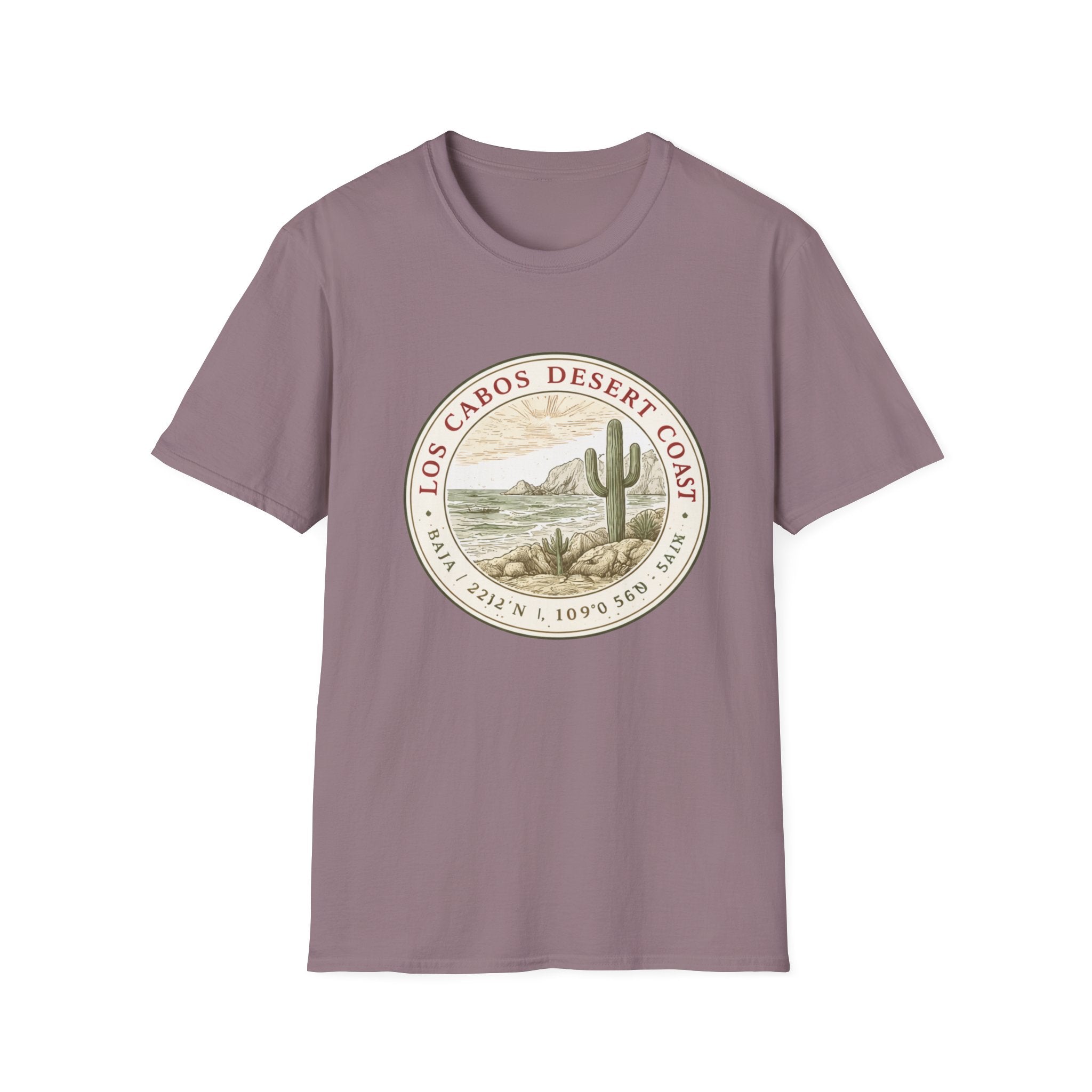 Los Cabos Desert Coast T-Shirt – Vintage Cactus Beach Badge - Creations by Chris and Carlos