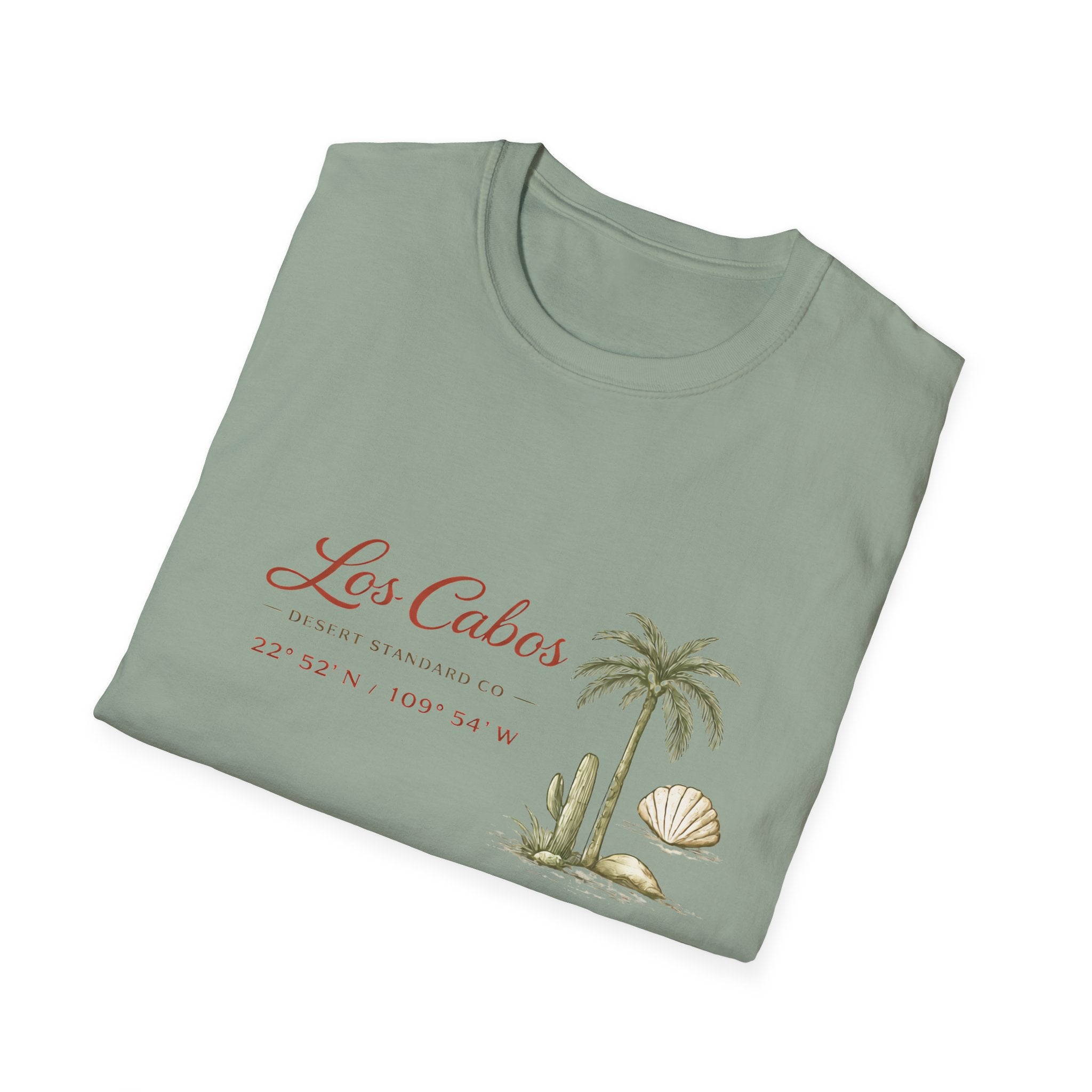 Los Cabos Palm Beach T-Shirt — Tropical Vacation Tee with Shell Graphic - Creations by Chris and Carlos