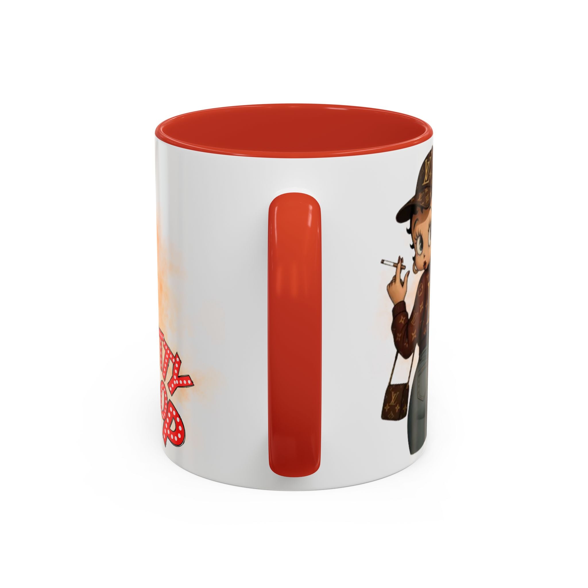 Accent Coffee Mug — Retro Pin-Up Character with 'Betty Boop' Text - Creations by Chris and Carlos