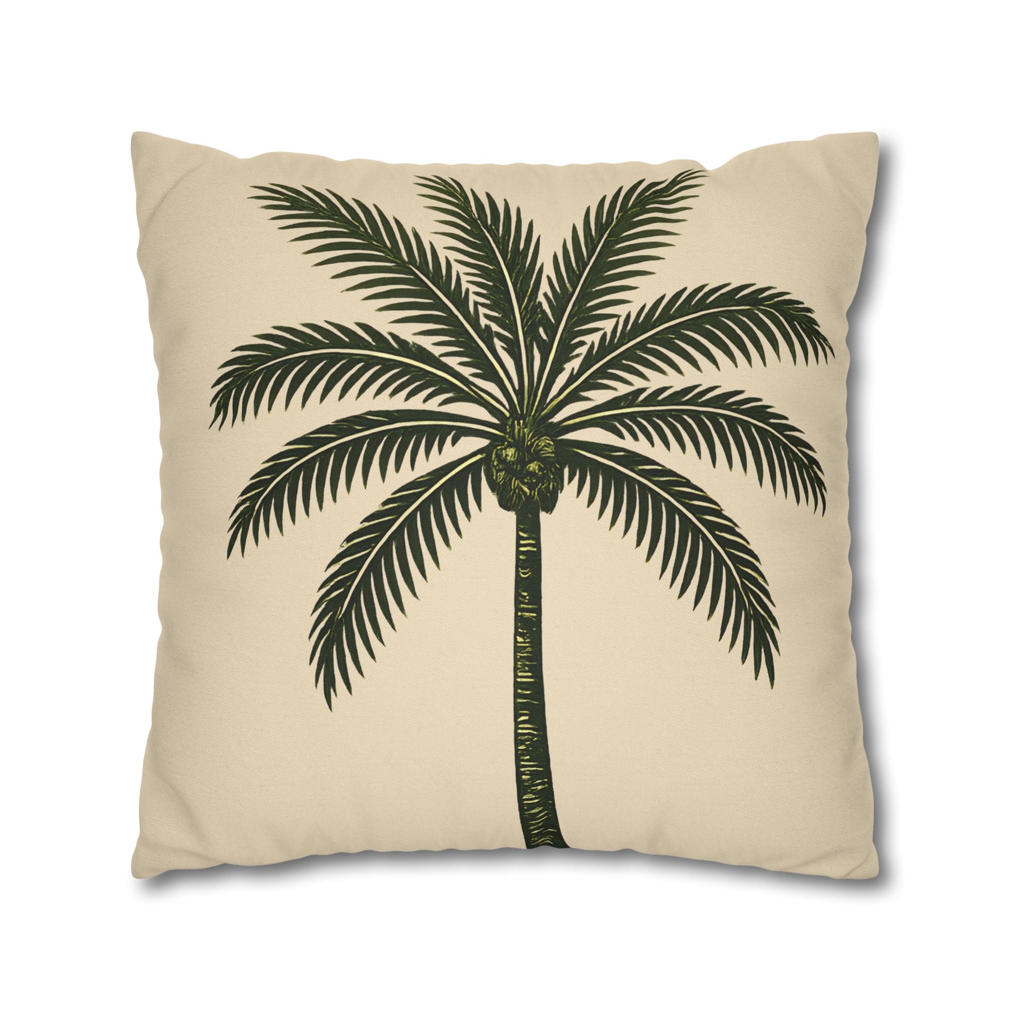 Palm Tree Throw Pillowcase — Tropical Decorative Pillow Cover - Creations by Chris and Carlos