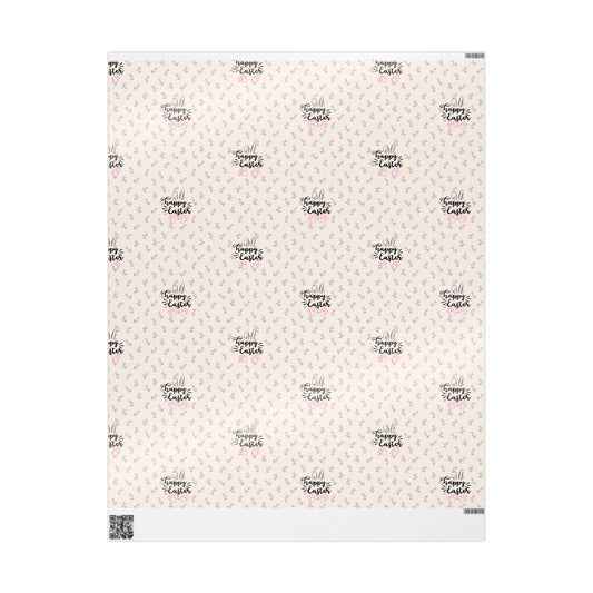 Easter Floral Mini Rose Wrapping Paper Roll — Pink Rosebud Gift Wrap - Creations by Chris and Carlos