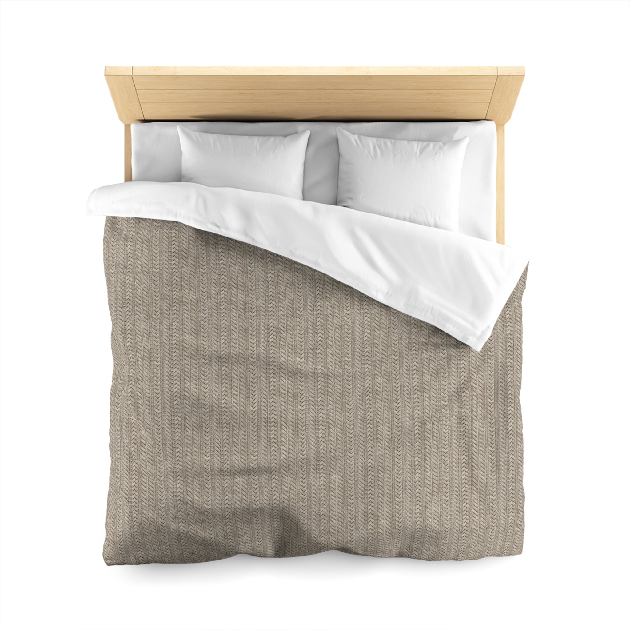 Plumstead Manor Neutral Woven Texture Duvet Cover — Microfiber Bedding, Modern Farmhouse, Cozy Earth-Tone Master Bedroom - Creations by Chris and Carlos
