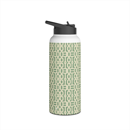 Prism Point Athletic Collection Geometric Sage Link Stainless Steel Water Bottle - Creations by Chris and Carlos