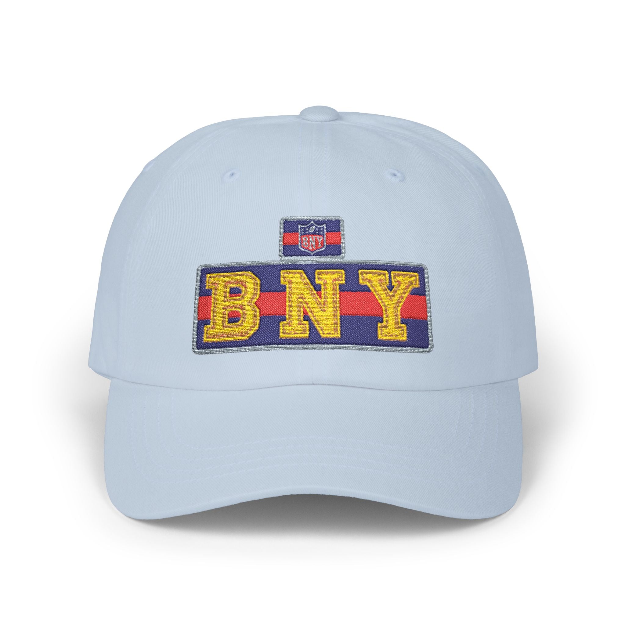 BNY Embroidered Dad Cap — Vintage Varsity Patch Baseball Hat - Creations by Chris and Carlos