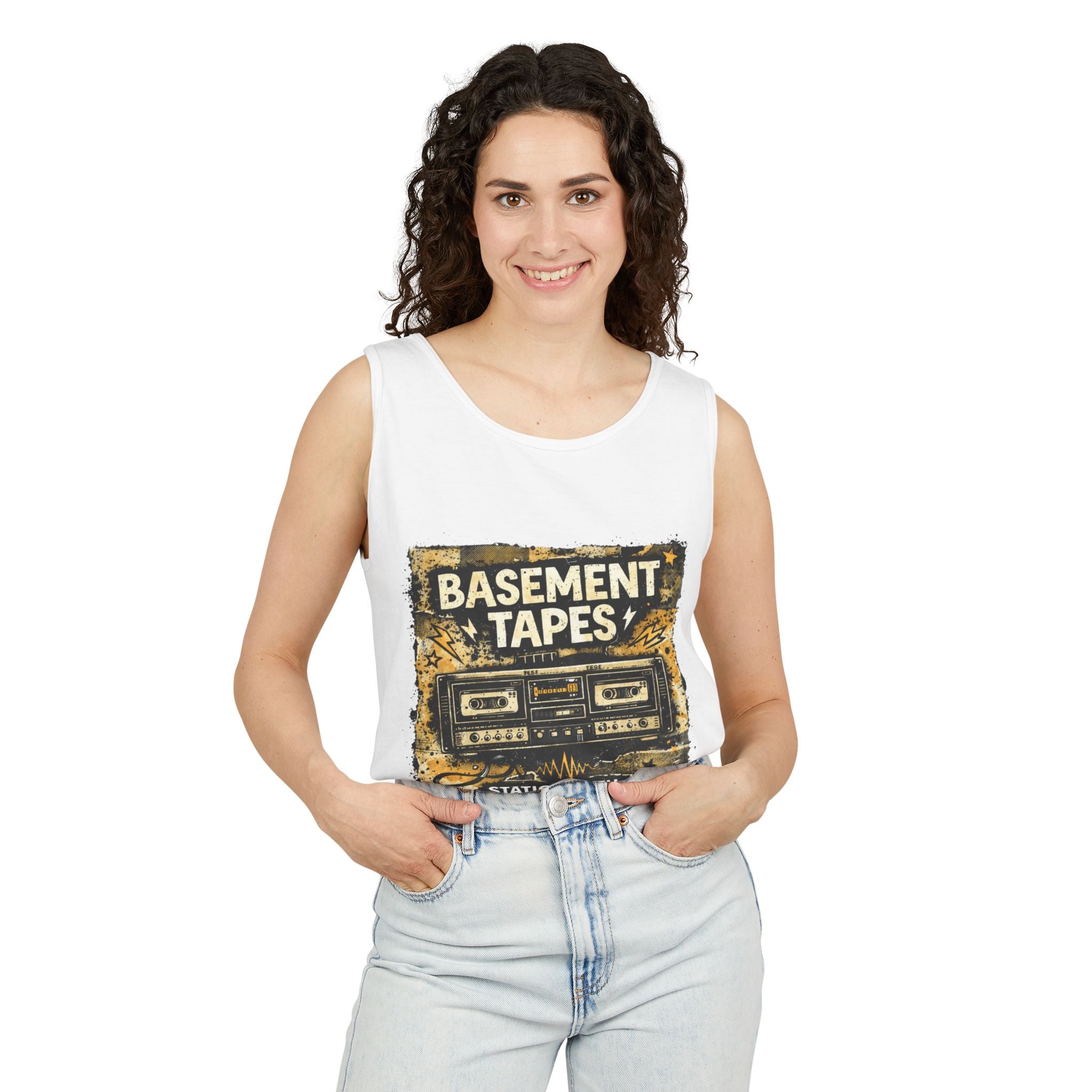 Basement Tapes Cassette Tank Top — Retro Music Graphic Tank - Creations by Chris and Carlos