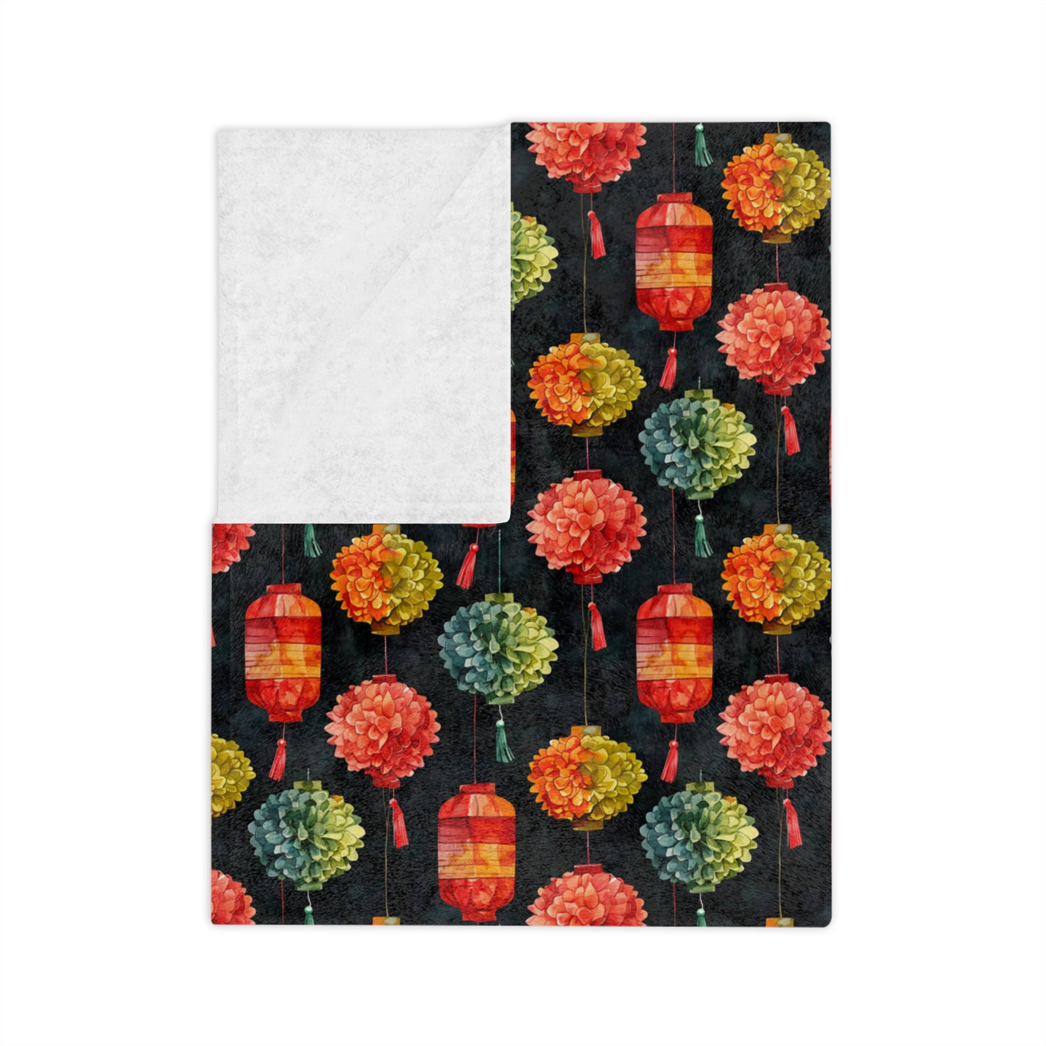 Sol y Alegría (Sun and Joy) Collection-Lanterns Velveteen Blanket - Creations by Chris and Carlos