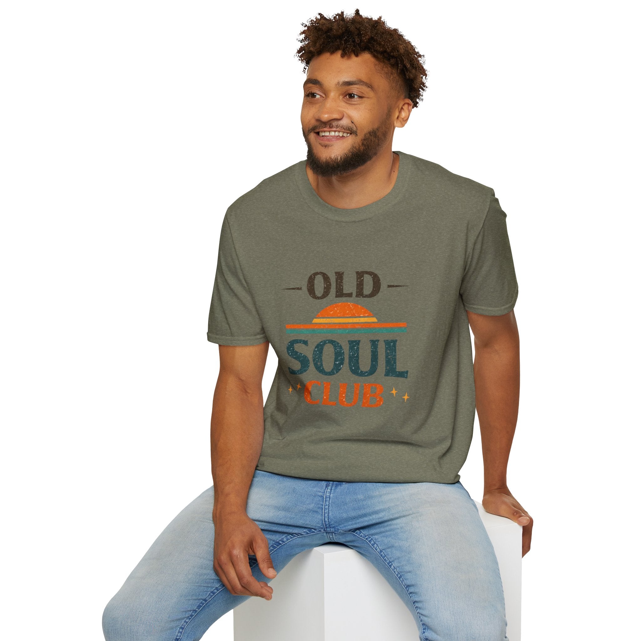 Old Soul Club T-Shirt — Retro Sunset Graphic Tee - Creations by Chris and Carlos