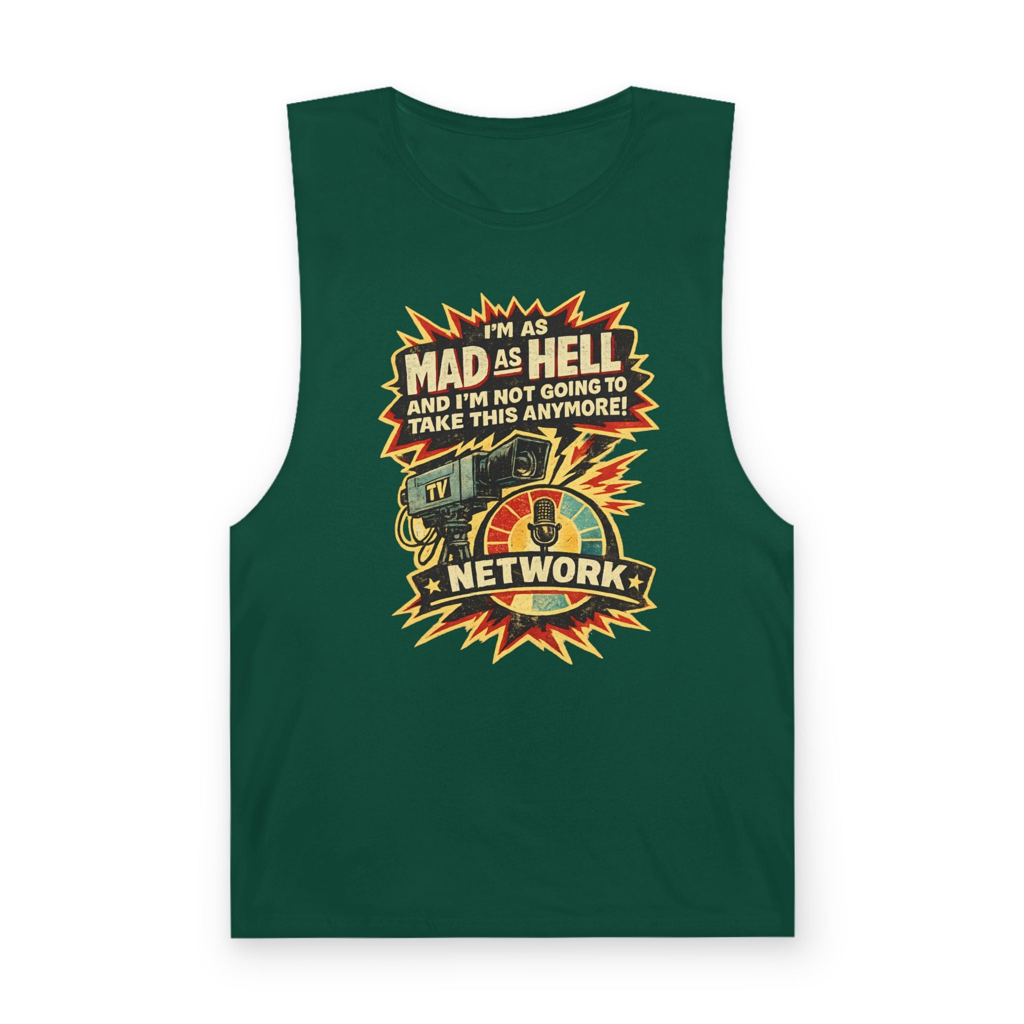 Mad As Hell Network Graphic Tank Top — Retro Protest Tee - Creations by Chris and Carlos