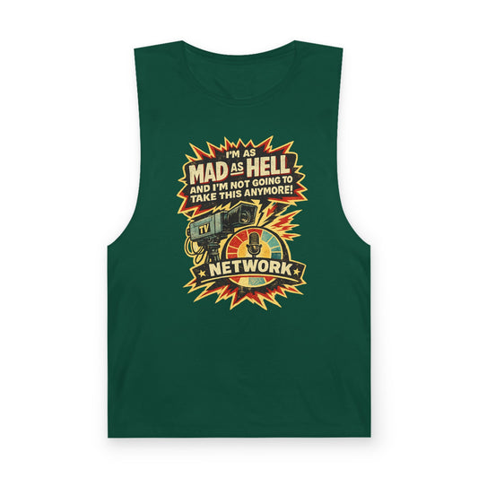 Mad As Hell Network Graphic Tank Top — Retro Protest Tee - Creations by Chris and Carlos