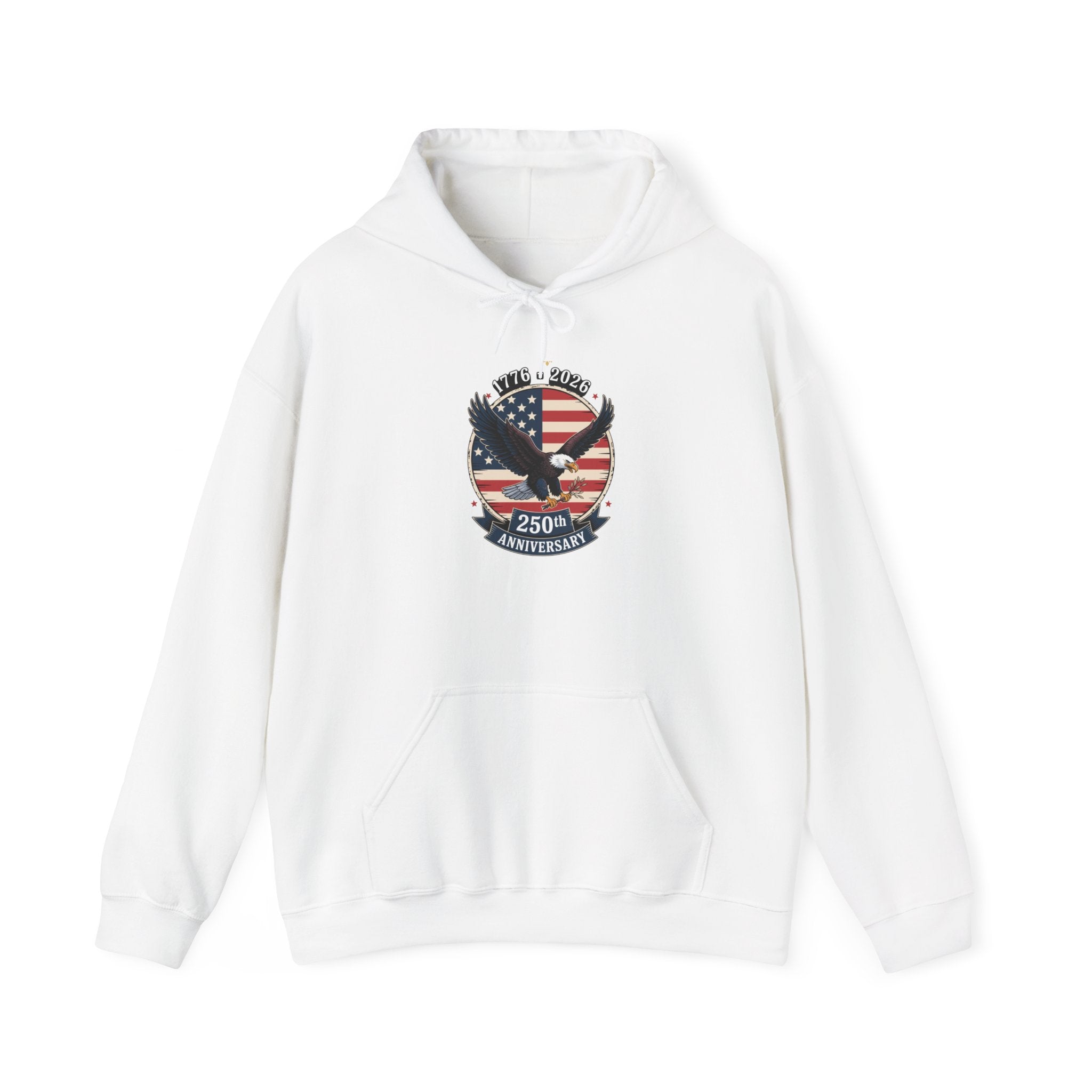 American Eagle Crest Hoodie – 250th Anniversary USA Flag Design - Creations by Chris and Carlos