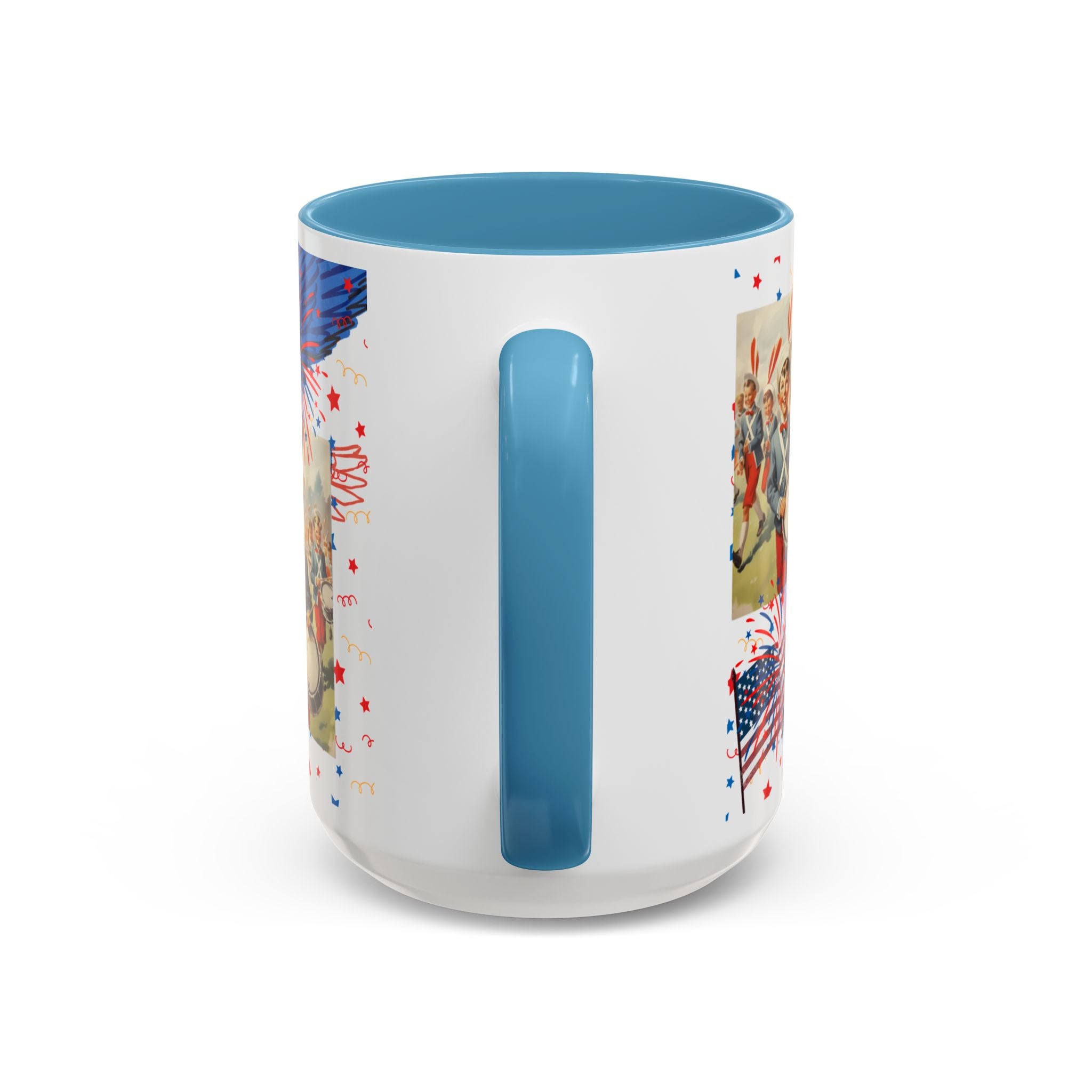 Patriotic Vintage 4th of July Accent Mug – 'Land of the Free, Home of the Brave' - Creations by Chris and Carlos