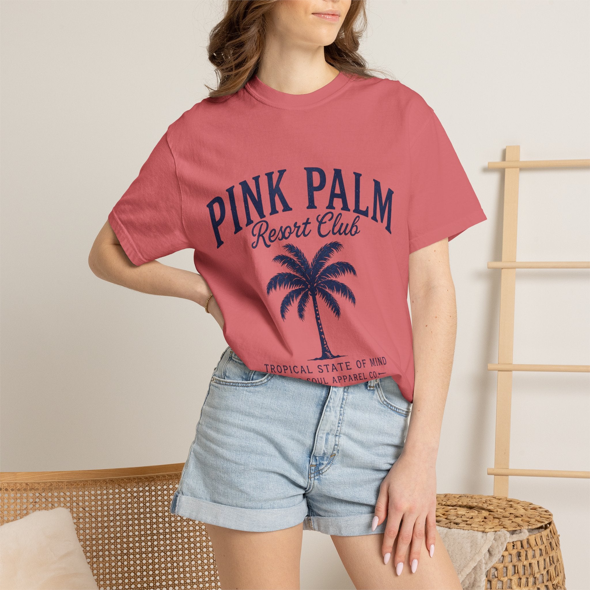 Pink Palm Resort Club T-Shirt — Tropical Palm Graphic Tee - Creations by Chris and Carlos