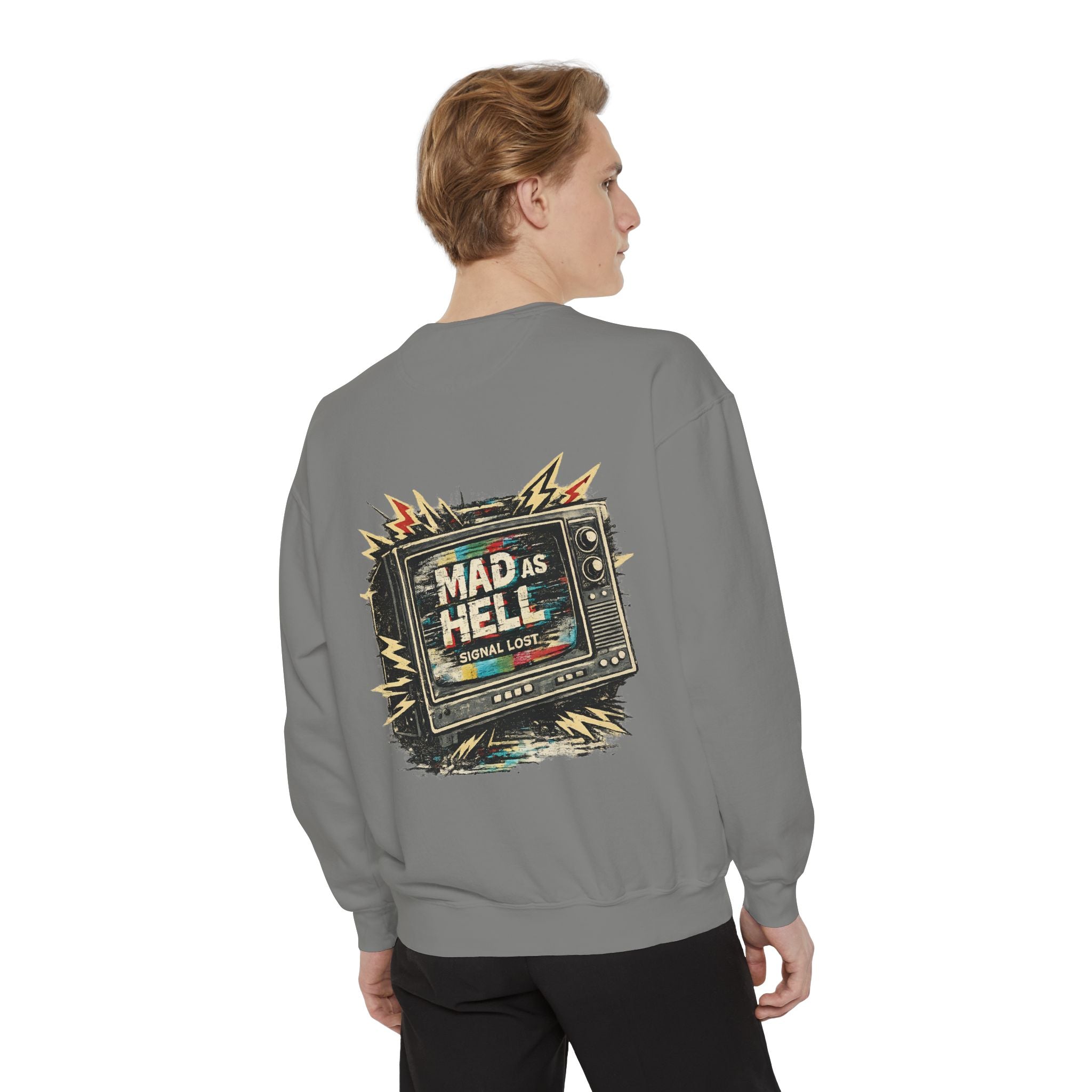 Mad As Hell TV Network Sweatshirt — Vintage Protest Graphic Crewneck - Creations by Chris and Carlos