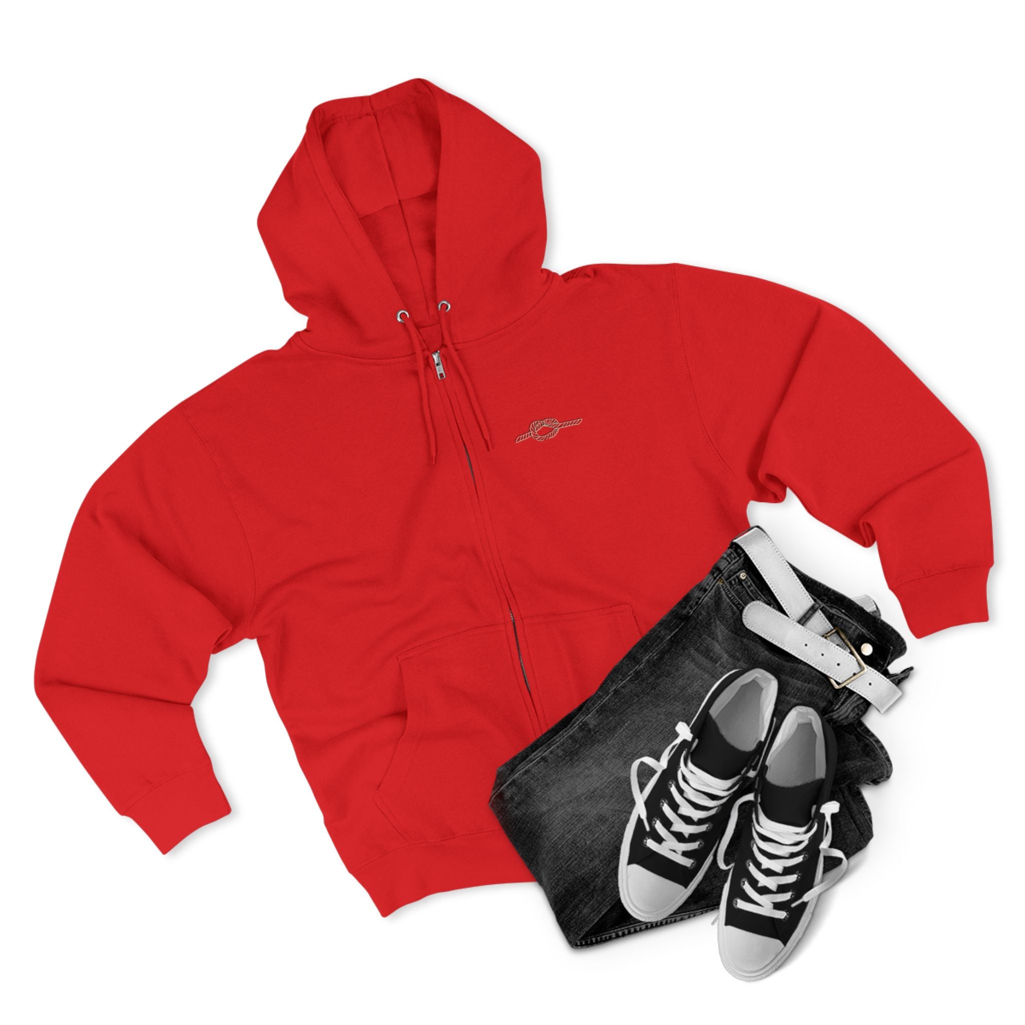 Y KNOT U Rope Knot Anchor Zip Hoodie — Nautical Graphic Unisex Zip-Up - Creations by Chris and Carlos