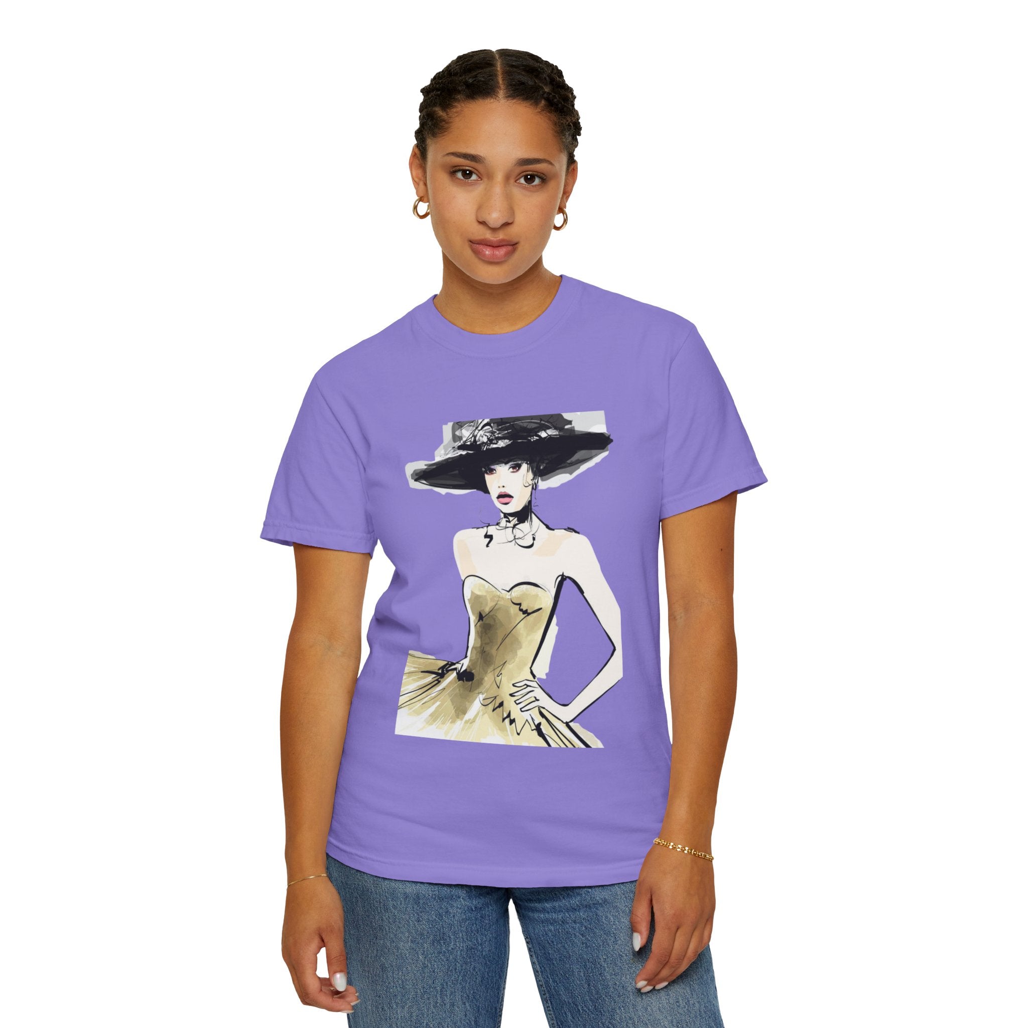 Fashion Illustration Tee — Vintage Chic Lady Graphic T-Shirt - Creations by Chris and Carlos