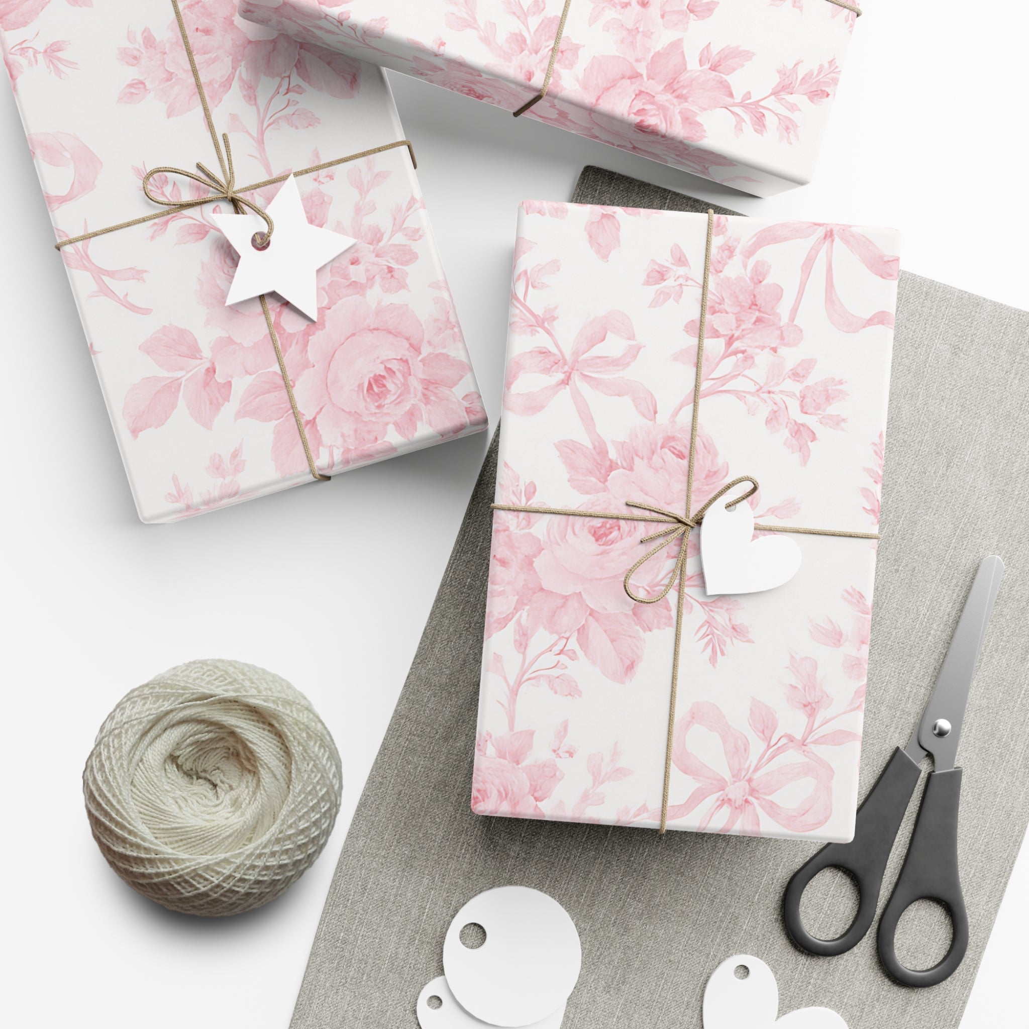 Gift Wrap Papers- Love Shack Fancy Inspired Blush Roses, Bridal Bouquets - Creations by Chris and Carlos