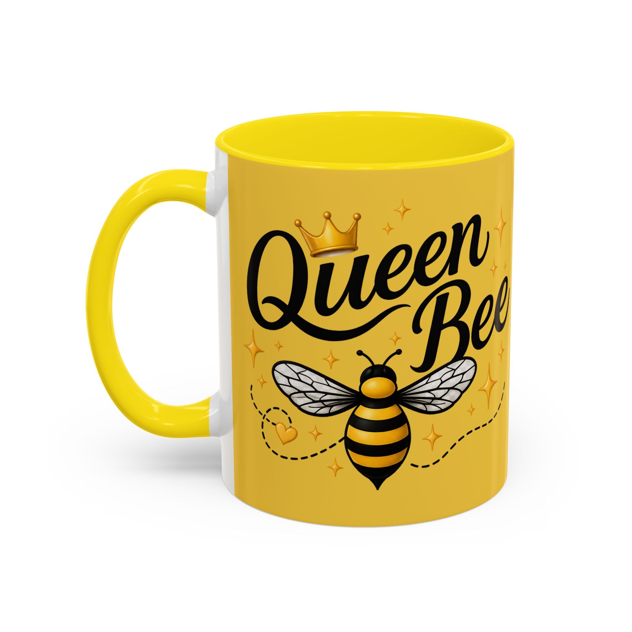 Queen Bee Coffee Mug — Floral Bee Accent Mug (11/15oz) - Creations by Chris and Carlos