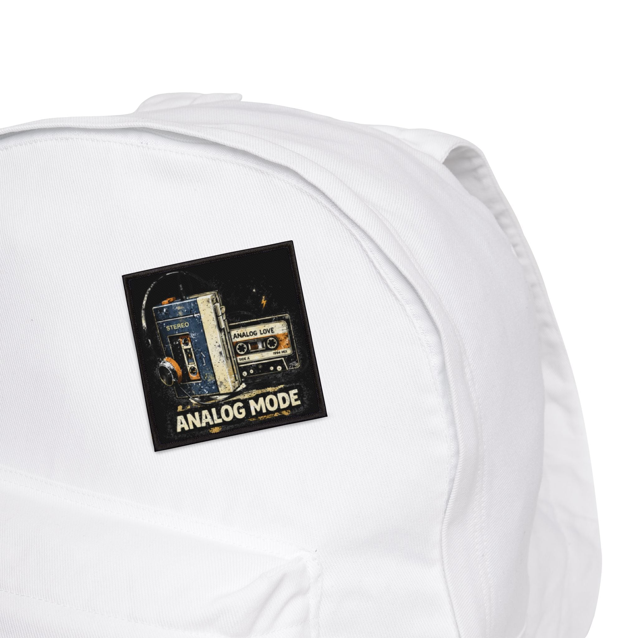 Analog Mode Iron-On Patch — Vintage Cassette & Walkman Patch - Creations by Chris and Carlos