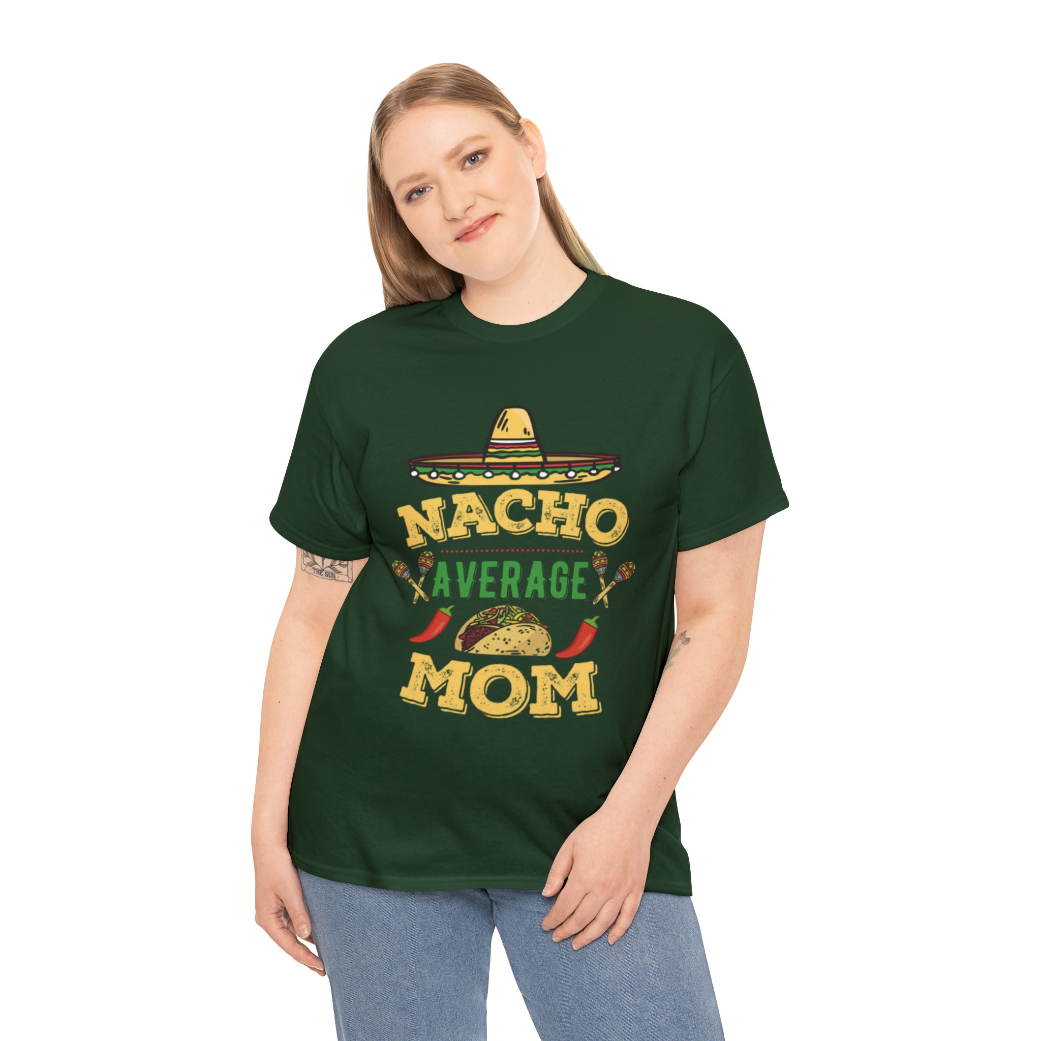 Nacho Average Mom- Unisex Heavy Cotton T-Shirt - Creations by Chris and Carlos