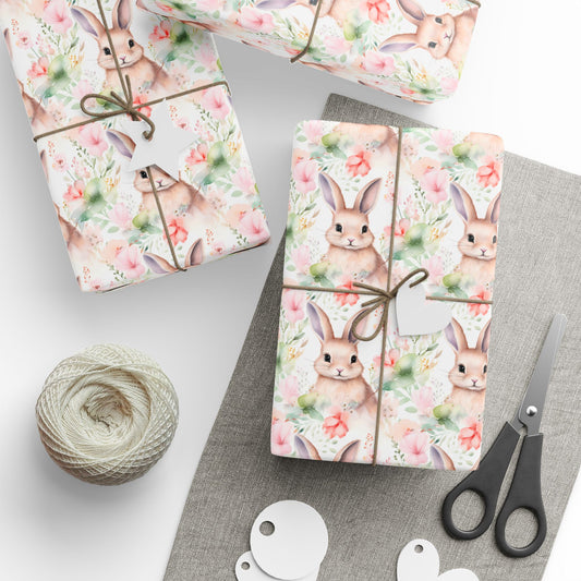 Easter Floral Bunny Wrapping Paper Roll — Cute Pastel Rabbit Gift Wrap for Baby Showers & Easter - Creations by Chris and Carlos