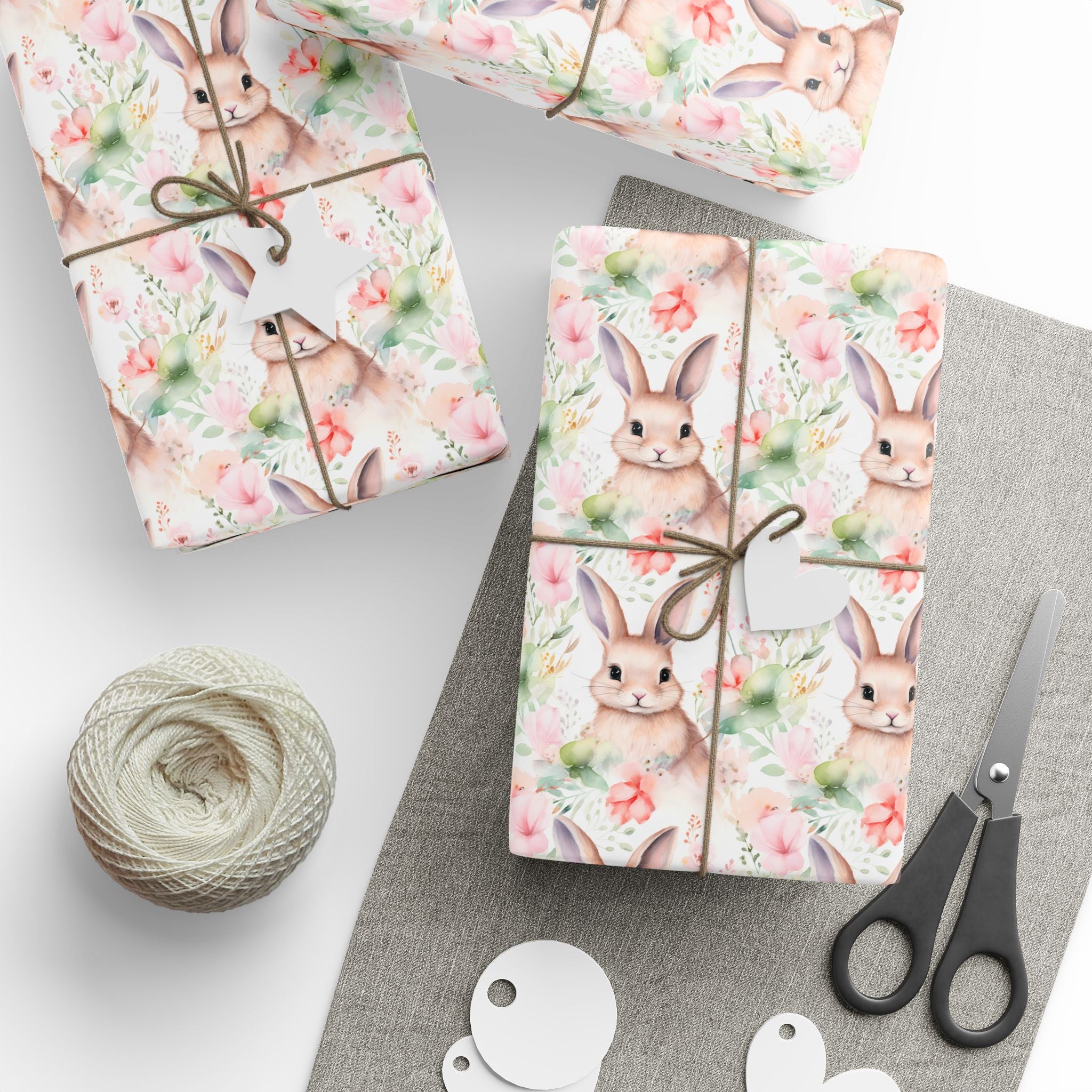 Easter Floral Bunny Wrapping Paper Roll — Cute Pastel Rabbit Gift Wrap for Baby Showers & Easter - Creations by Chris and Carlos