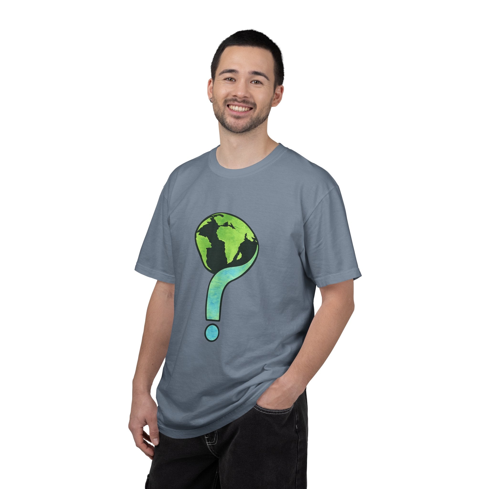 Earth Question Mark T-Shirt — Eco Awareness Graphic Tee - Creations by Chris and Carlos