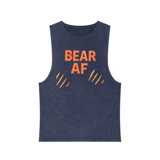 Bear AF Stonewash Tank Top — Bold Graphic Bear Claw Muscle Tee - Creations by Chris and Carlos