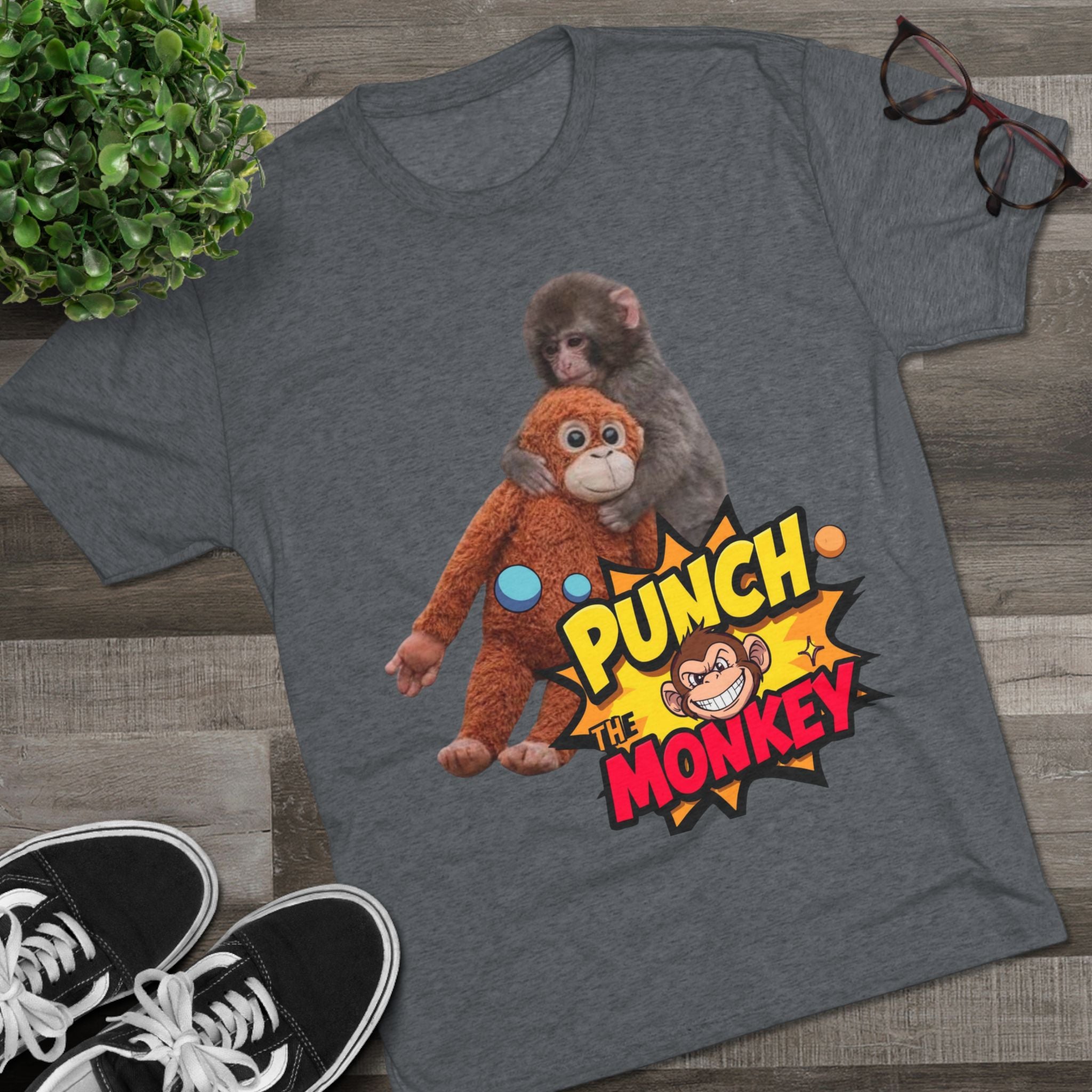 Punch the Monkey T-Shirt — Retro Comic Cartoon Monkey Graphic Tee - Creations by Chris and Carlos