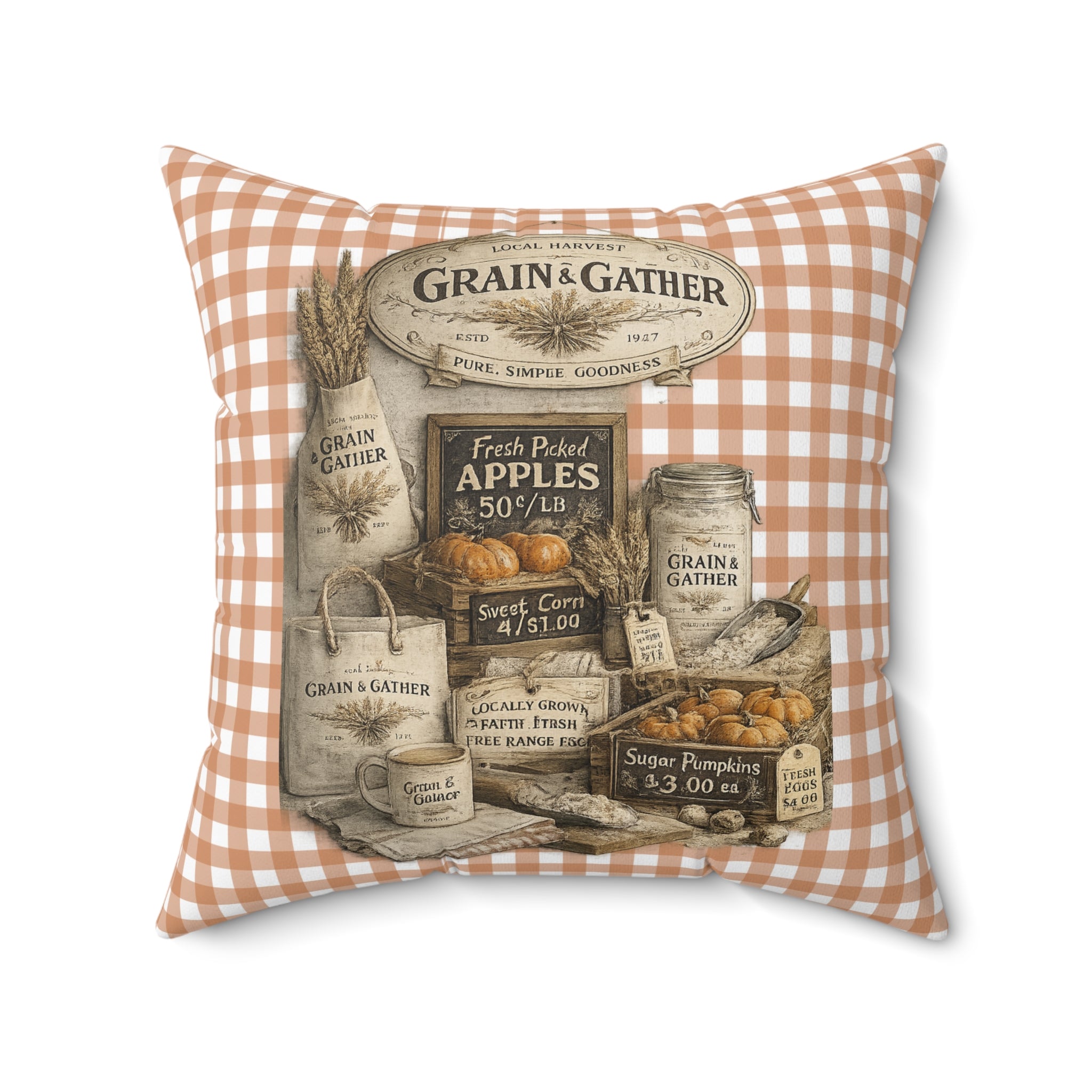Old Soul Harvest™ Heirloom Plaid Throw Pillow - Throw Pillow from Old Soul Harvest Campfire Circle