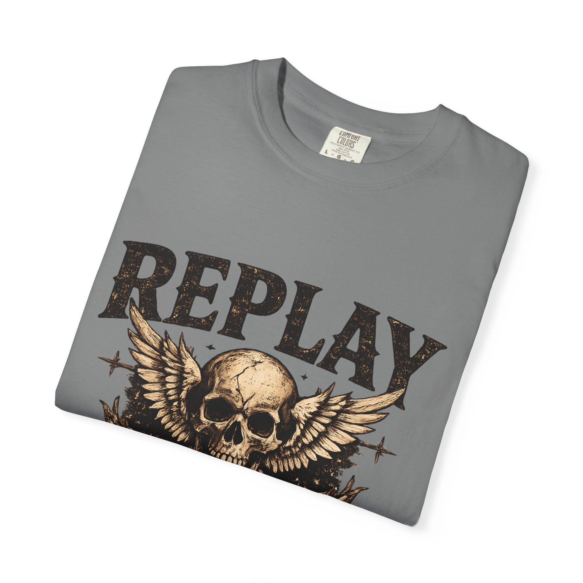 Replay Skull T-Shirt — Vintage Rock Graphic Tee - Creations by Chris and Carlos