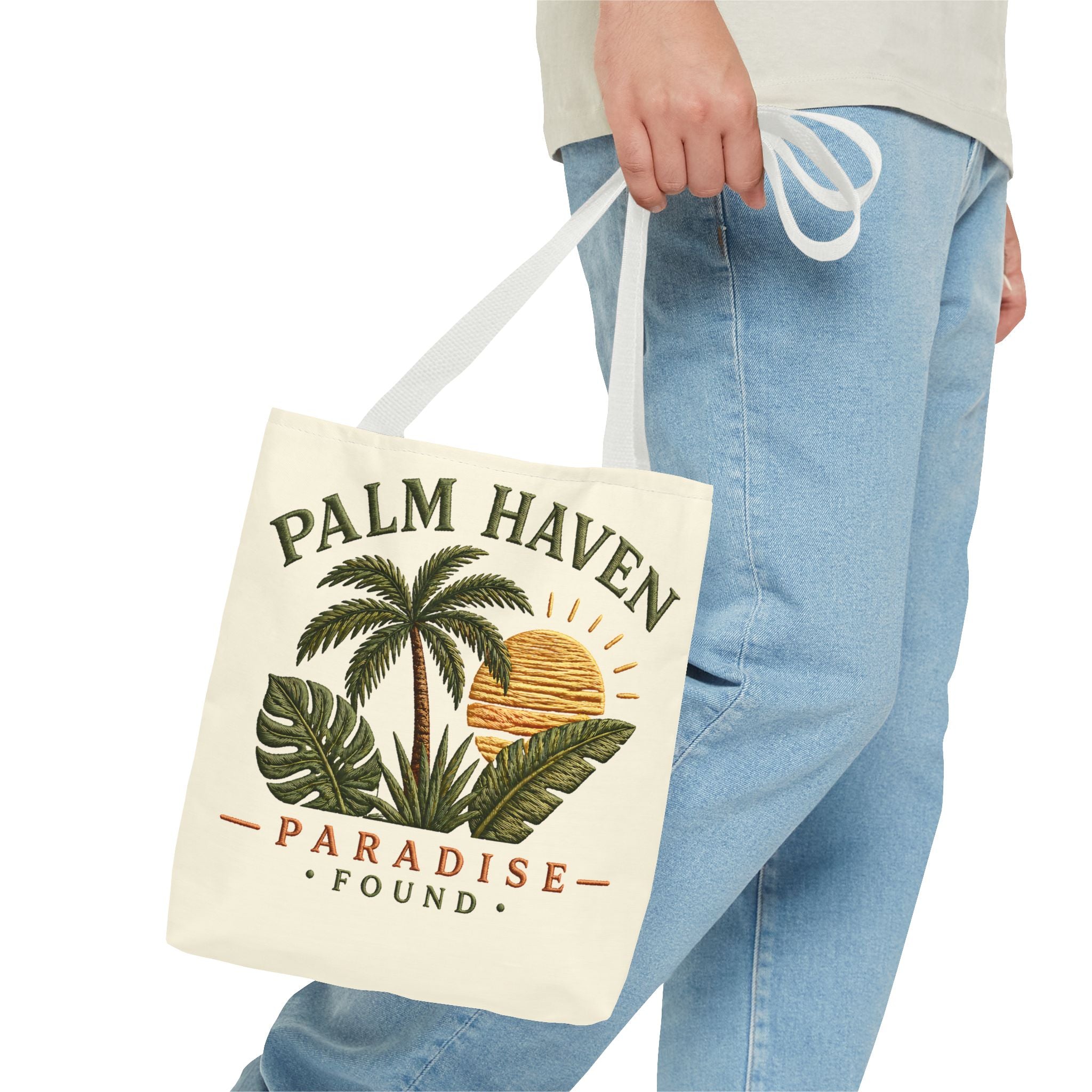 Palm Haven Tote Bag – 'Paradise Found' Tropical Palm Beach Tote - Creations by Chris and Carlos