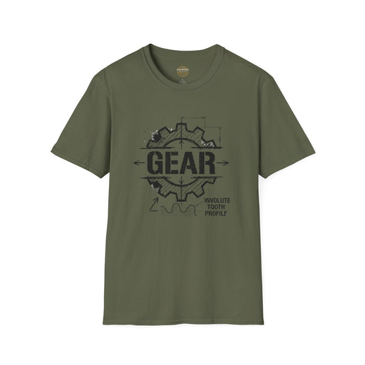 The Foundry Collective Gear Blueprint T-Shirt — Mechanical Engineering Sketch Tee - Creations by Chris and Carlos